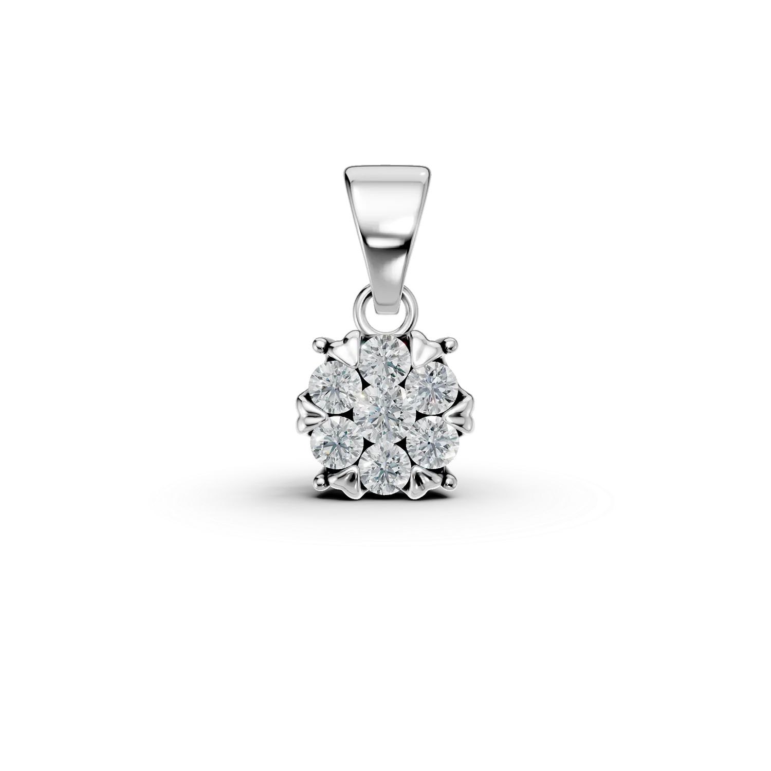 Pandantiv din aur alb cu diamante de 0.2ct