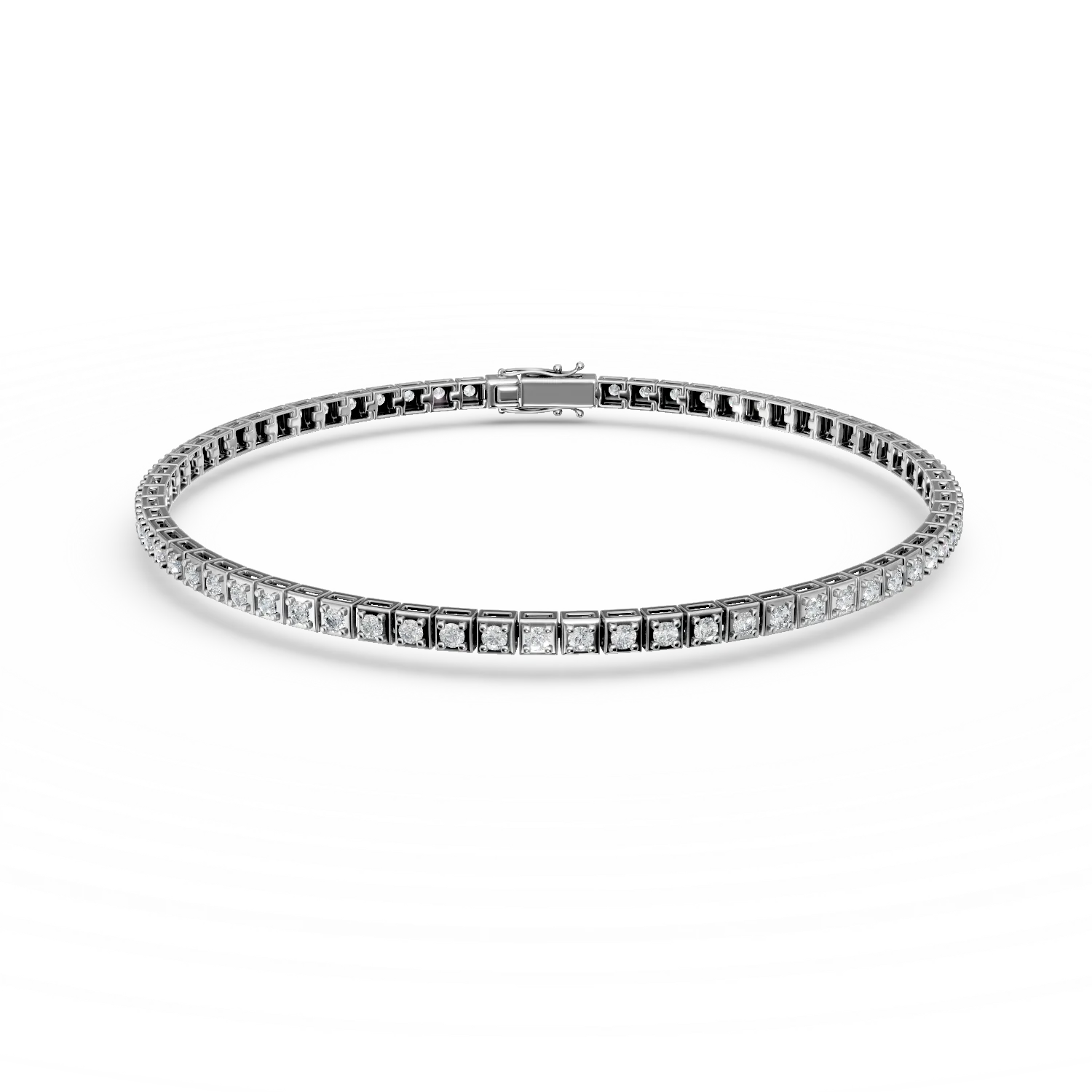 Bratara tennis din aur alb cu diamante de 0.5ct 1 Bratara tennis din aur alb cu diamante de 0.5ct