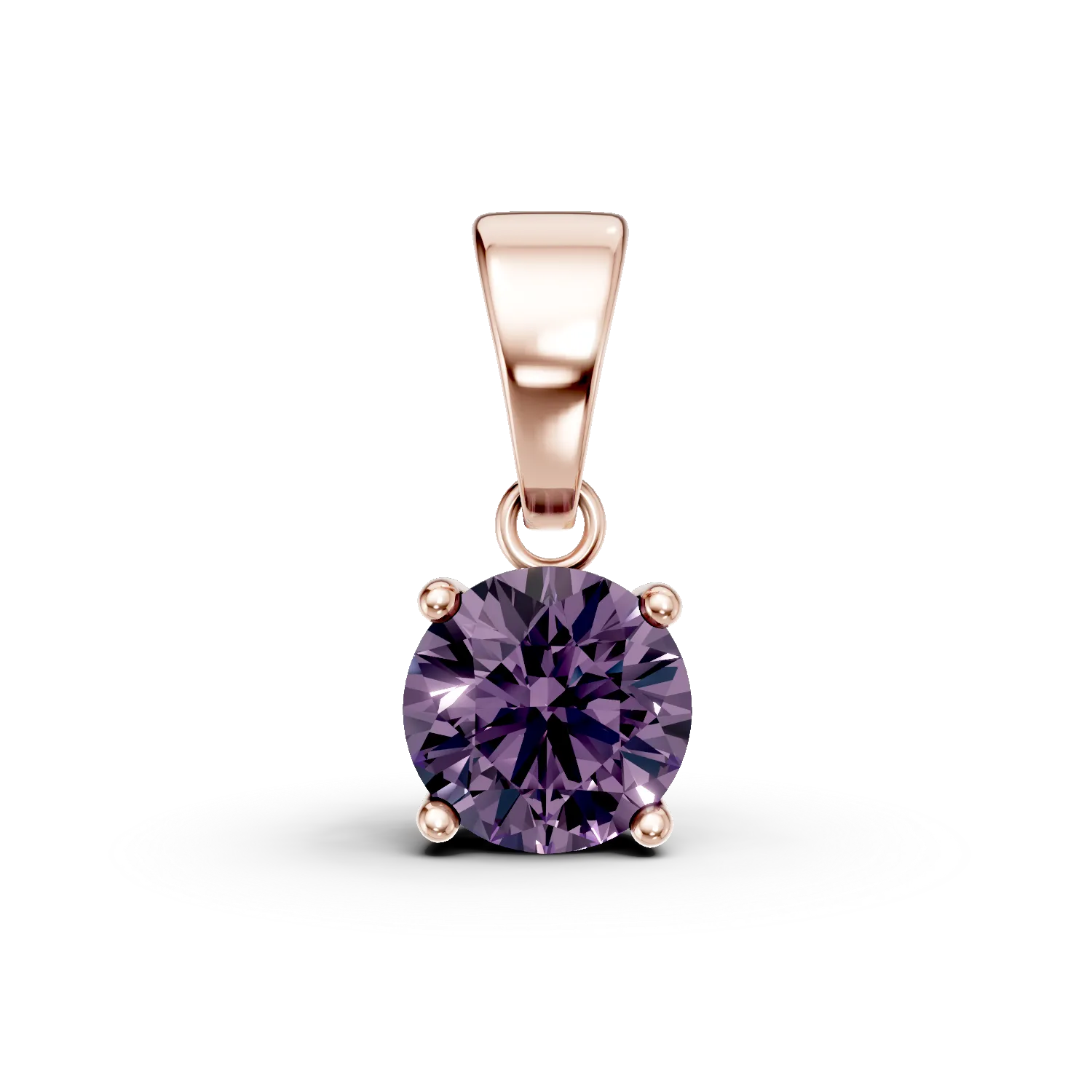 Pandantiv din aur roz cu ametist de 0.8ct