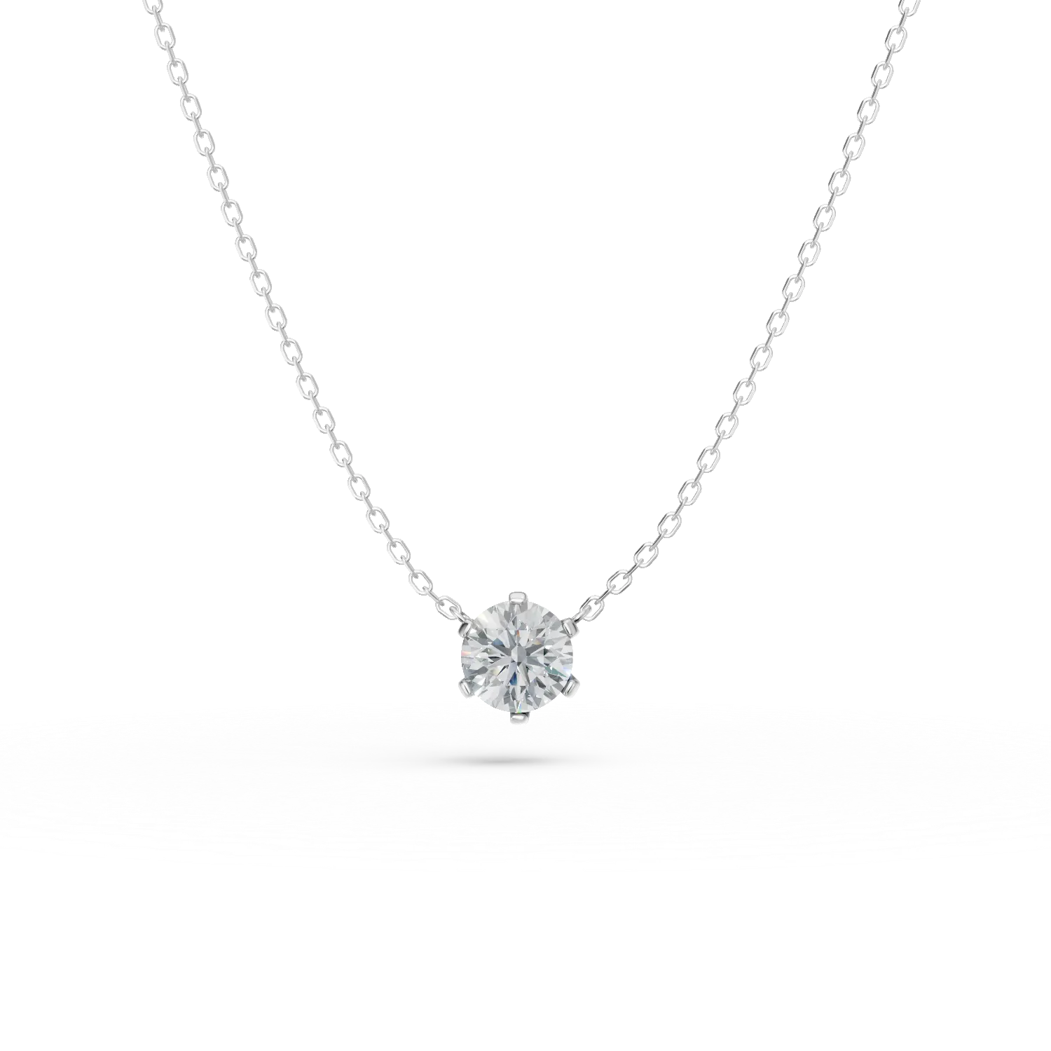 Lant din aur alb cu pandantiv cu un diamant de 0.2ct