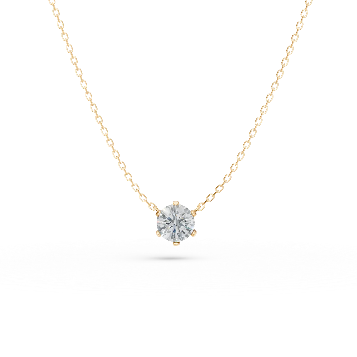 Lant din aur galben cu pandantiv cu un diamant de 0.2ct