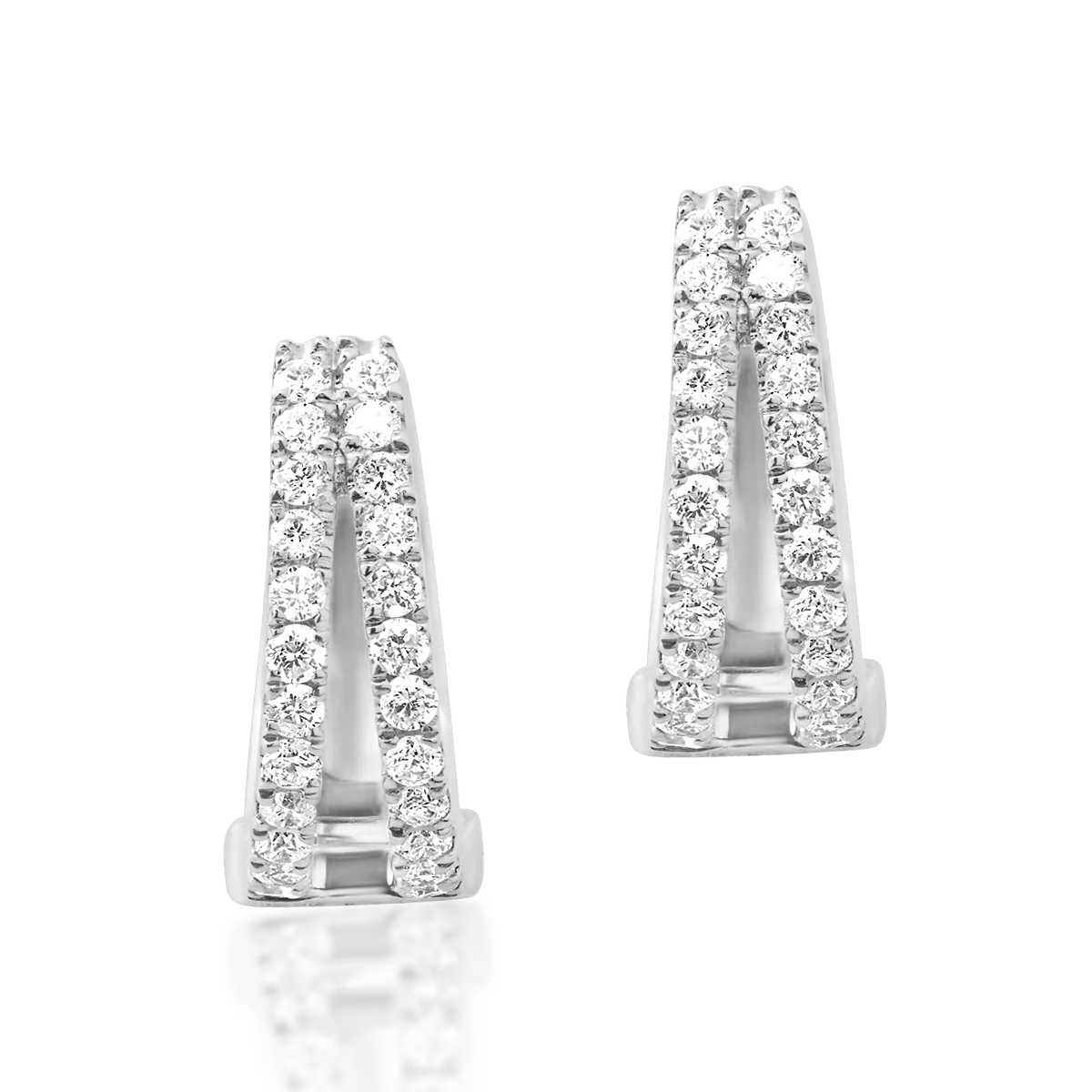Cercei din aur alb cu diamante de 0.17ct
