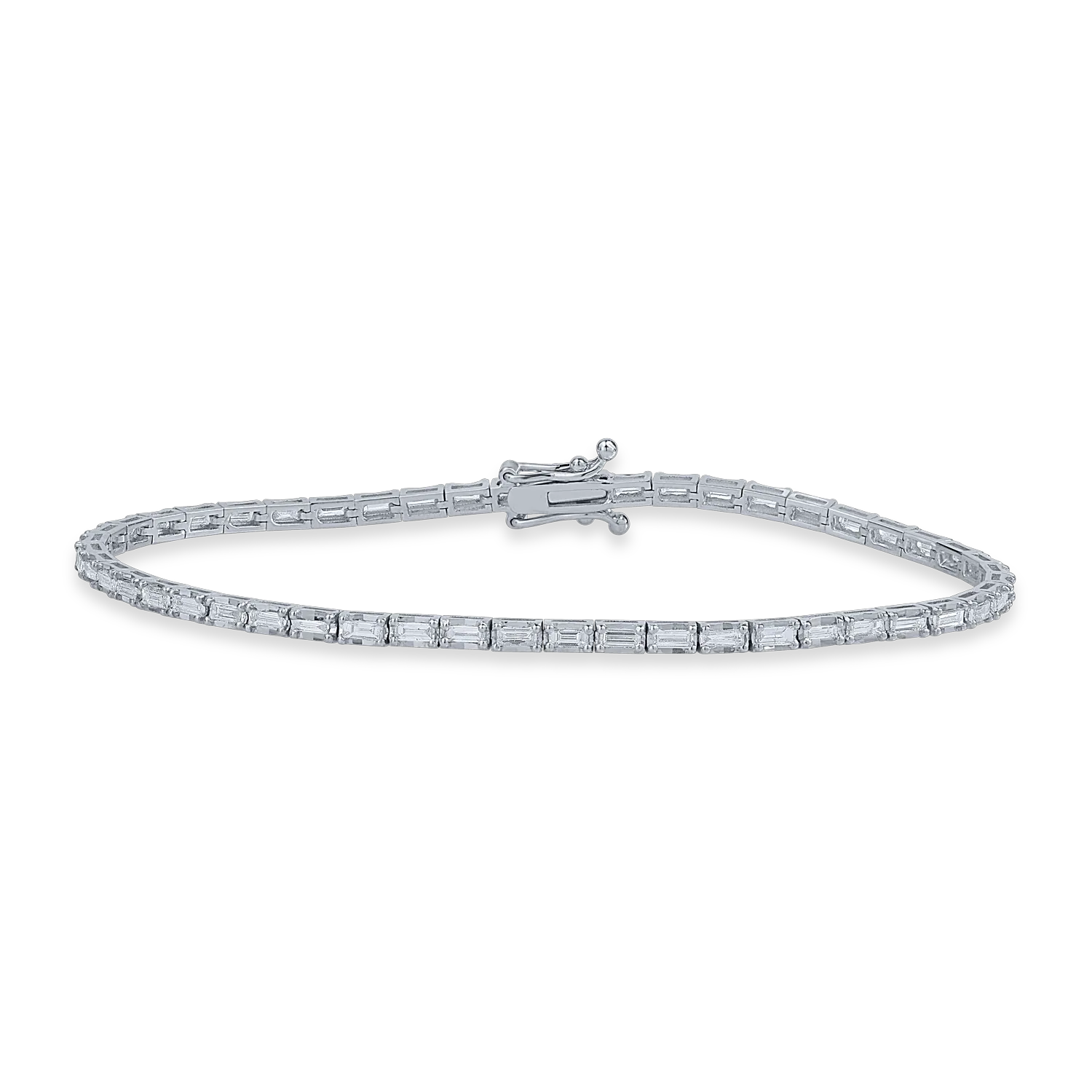 Bratara din aur alb cu diamante baguette de 1.38ct