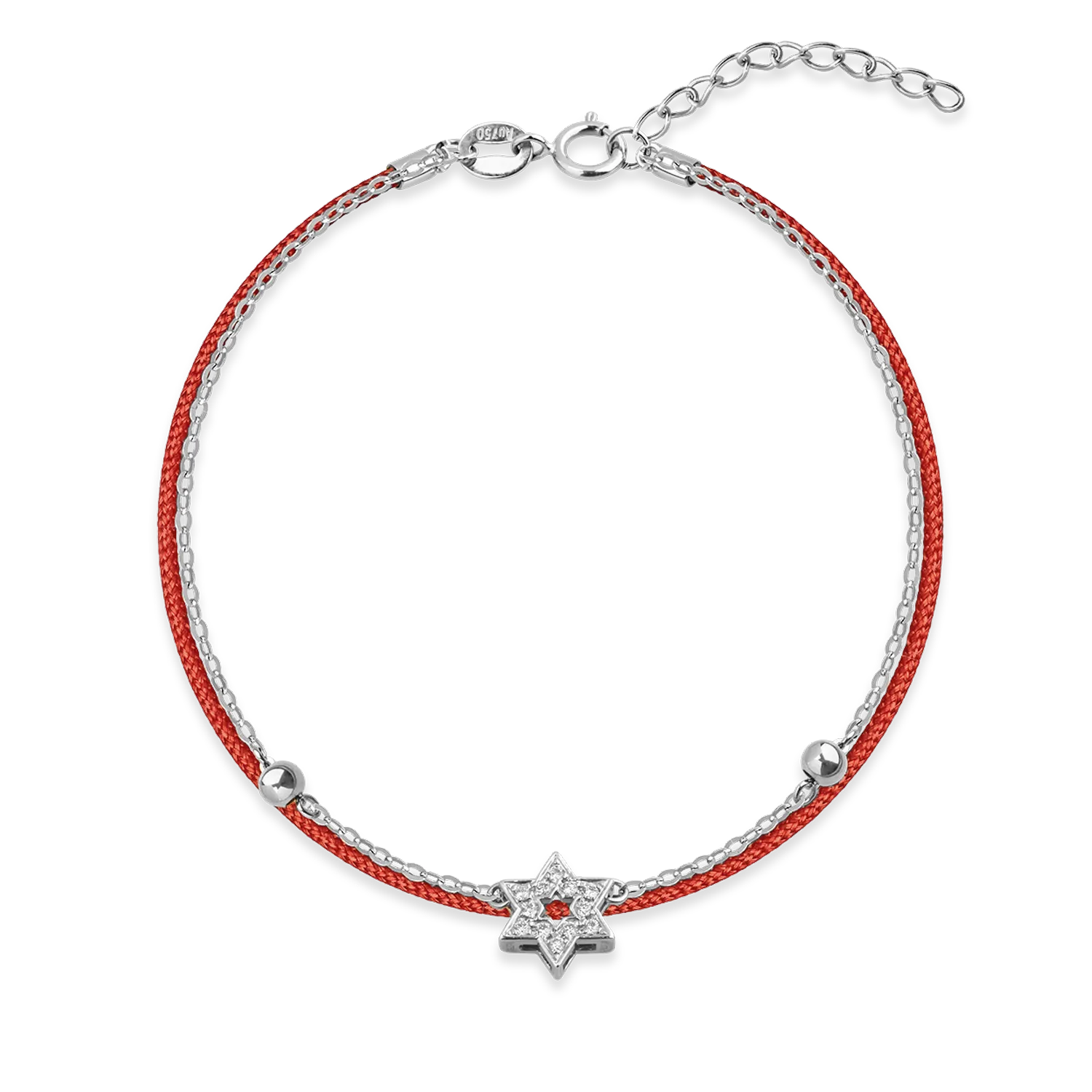 Bratara cu stea din aur alb cu diamante de 0.072ct