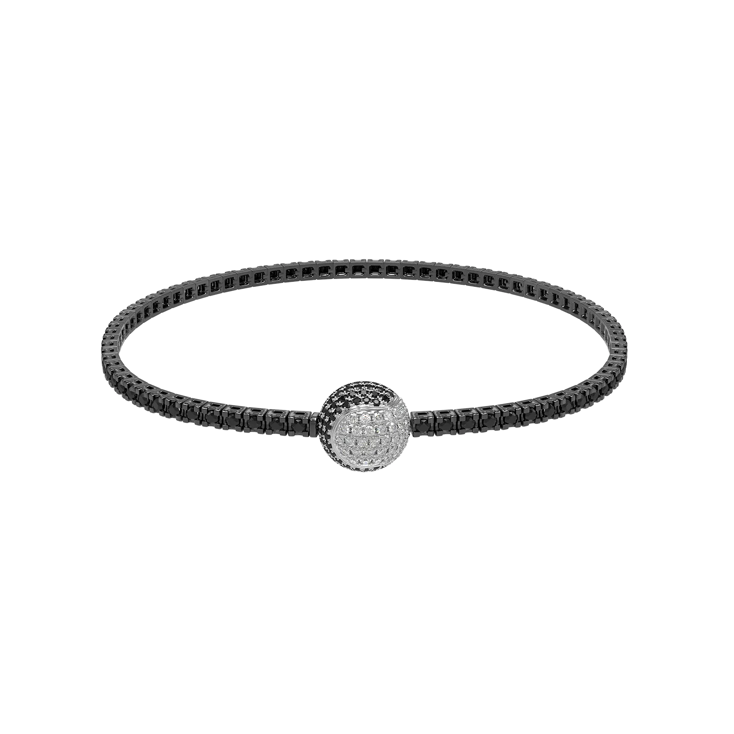 Bratara tennis Victory cu diamante negre si incolore de 2.381ct