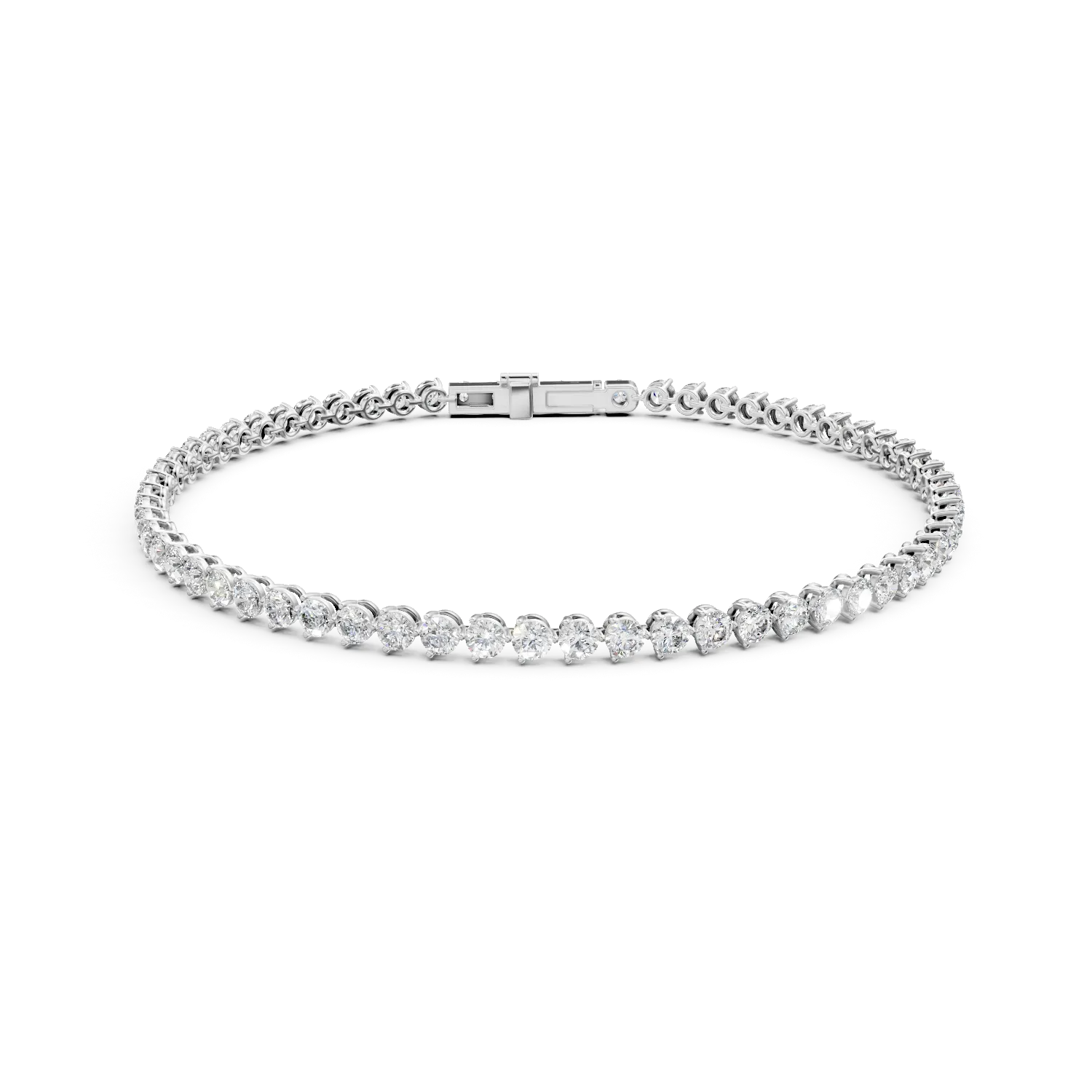 Bratara tennis din aur alb cu diamante de 2.1ct create in laborator 1 Bratara tennis din aur alb cu diamante de 2.1ct create in laborator