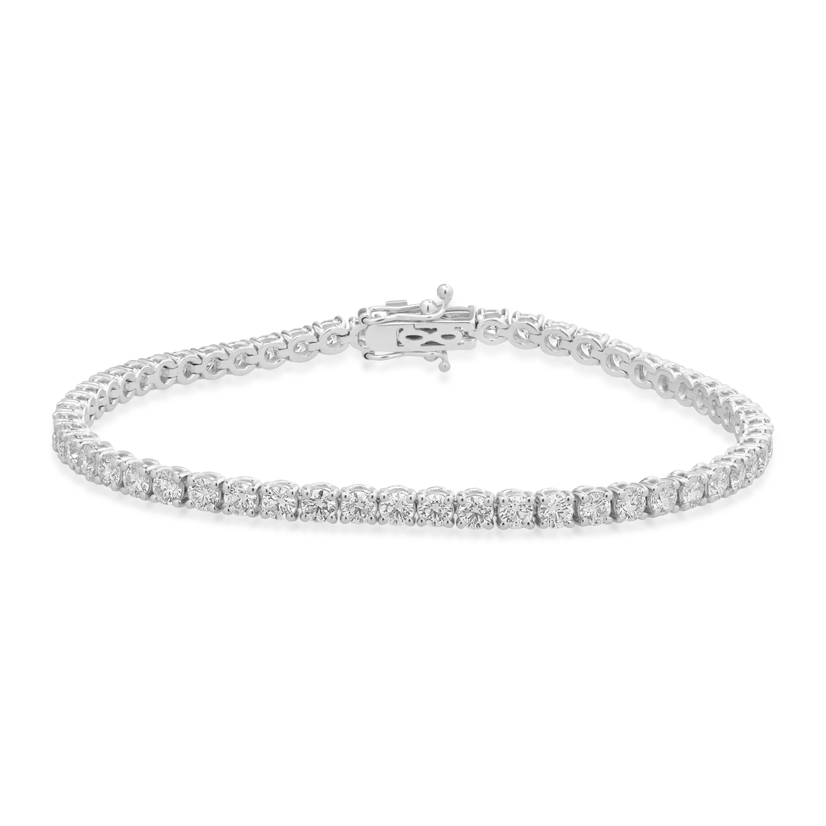 Bratara tennis din aur alb cu diamante de 7.5ct