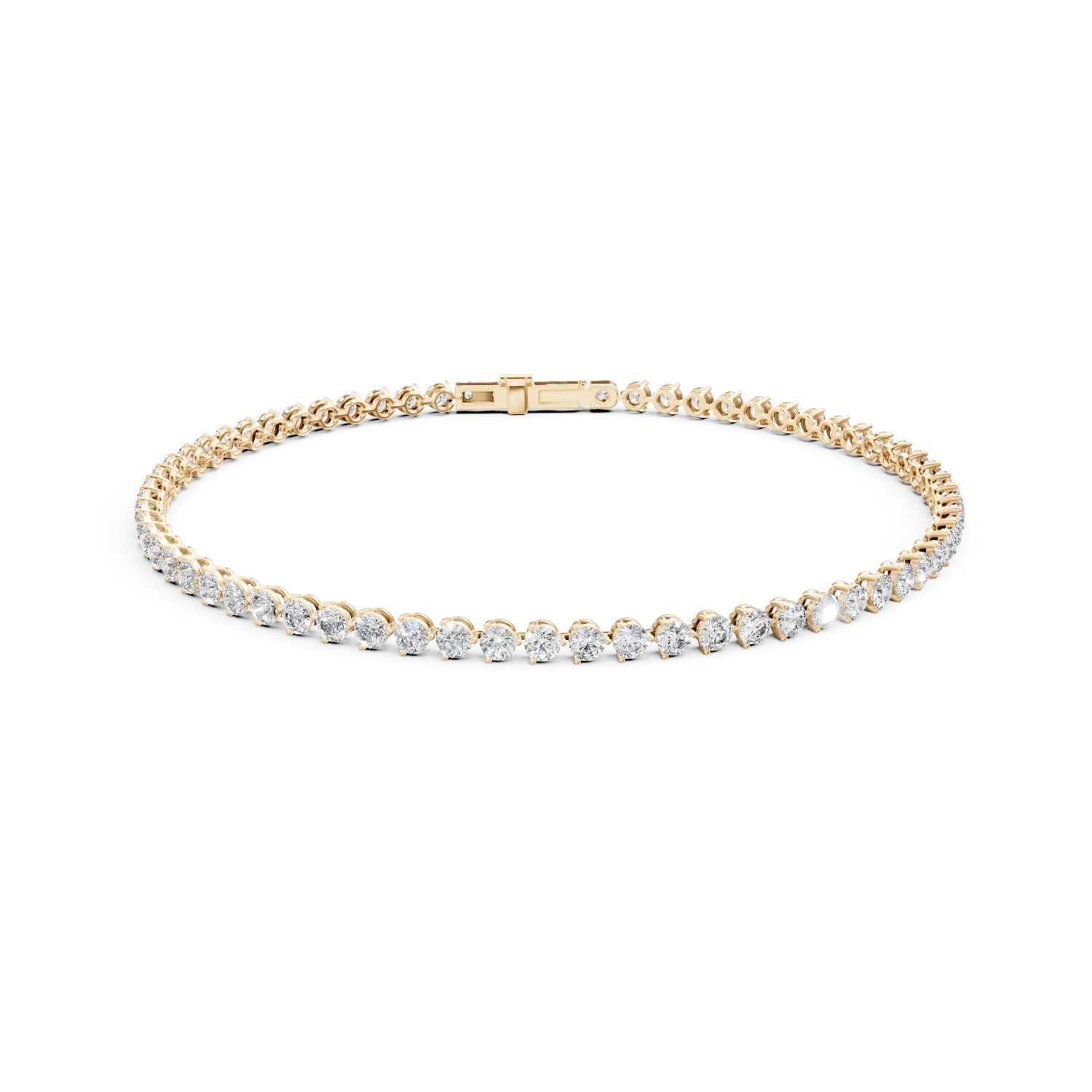 Bratara tennis din aur galben cu diamante de 2.1ct create in laborator