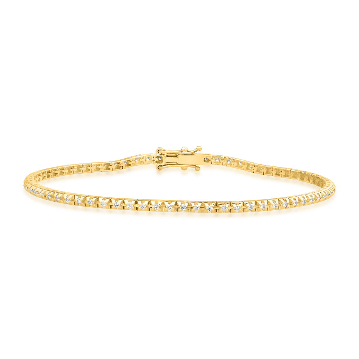 Bratara tennis din aur galben cu diamante de 0.49ct