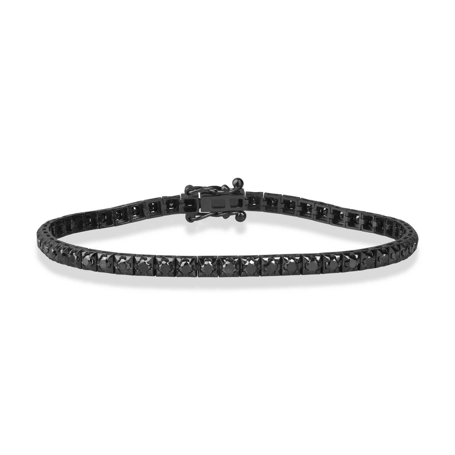 Bratara tennis din aur negru cu diamante negre de 2.01ct