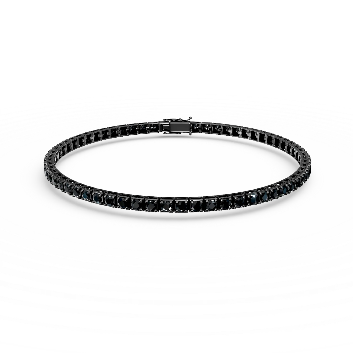 Bratara tennis din aur negru cu diamante negre de 4.5ct