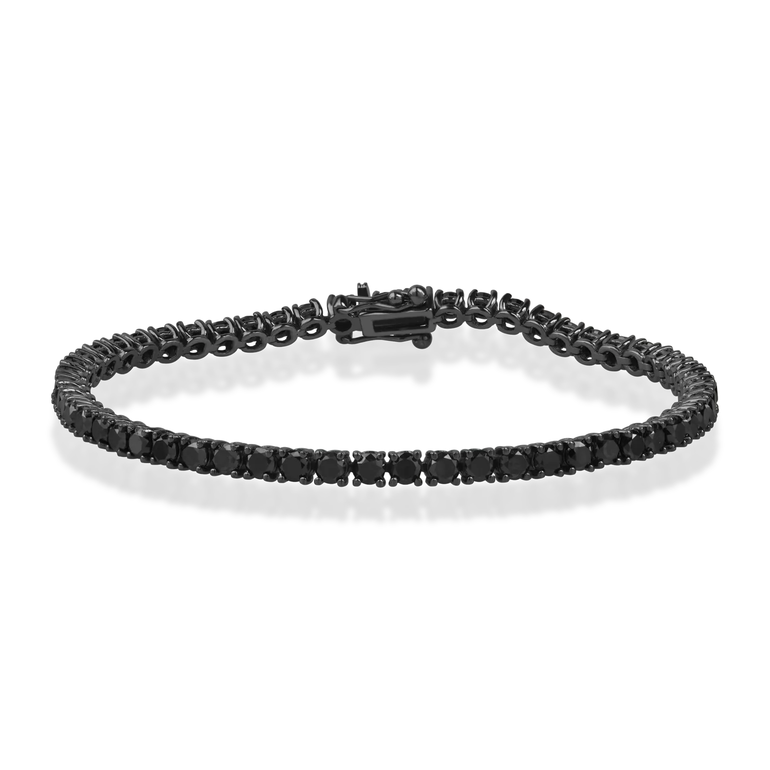 Bratara tennis din aur negru cu diamante negre de 5ct