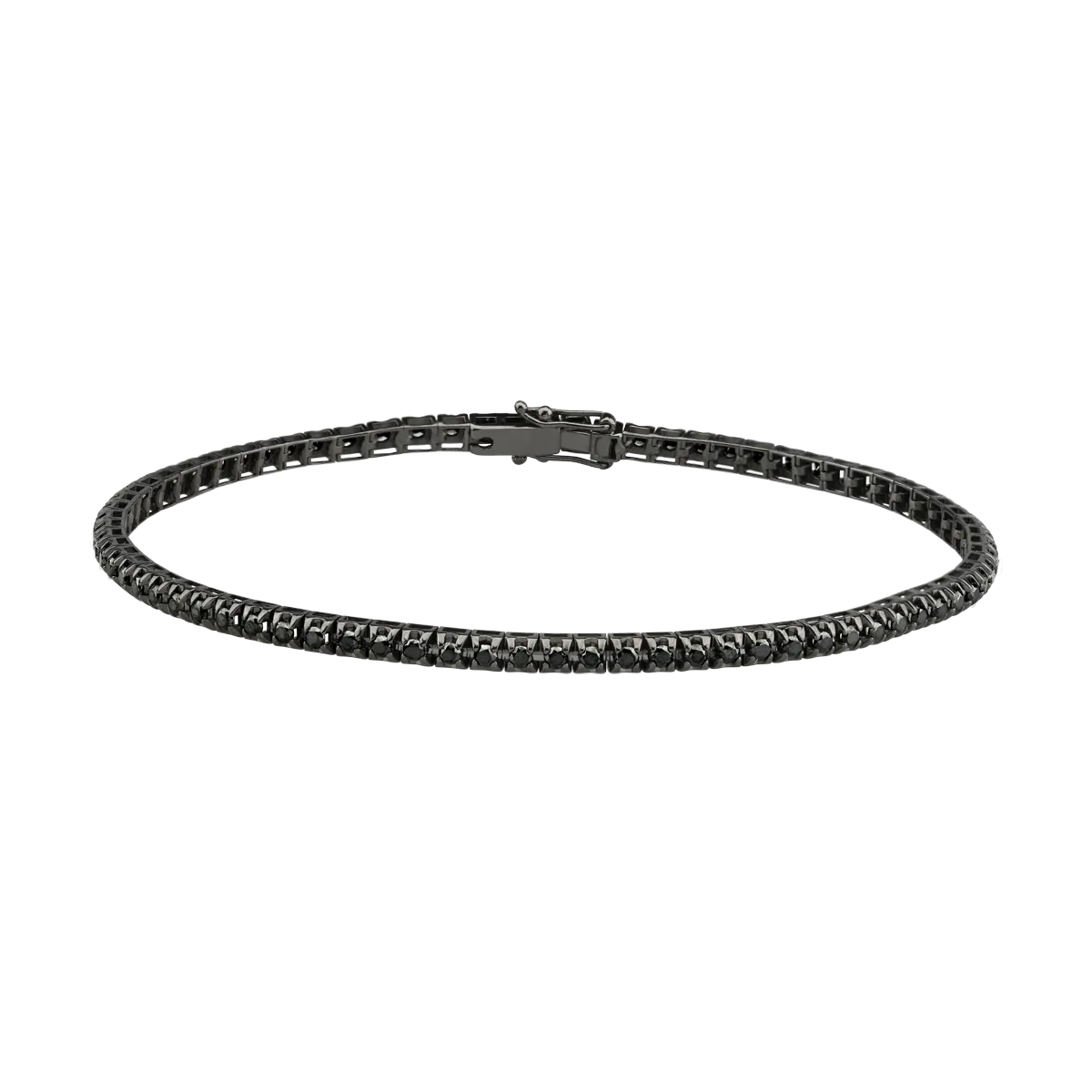 Bratara tennis din aur negru cu diamante negre de 4.1ct