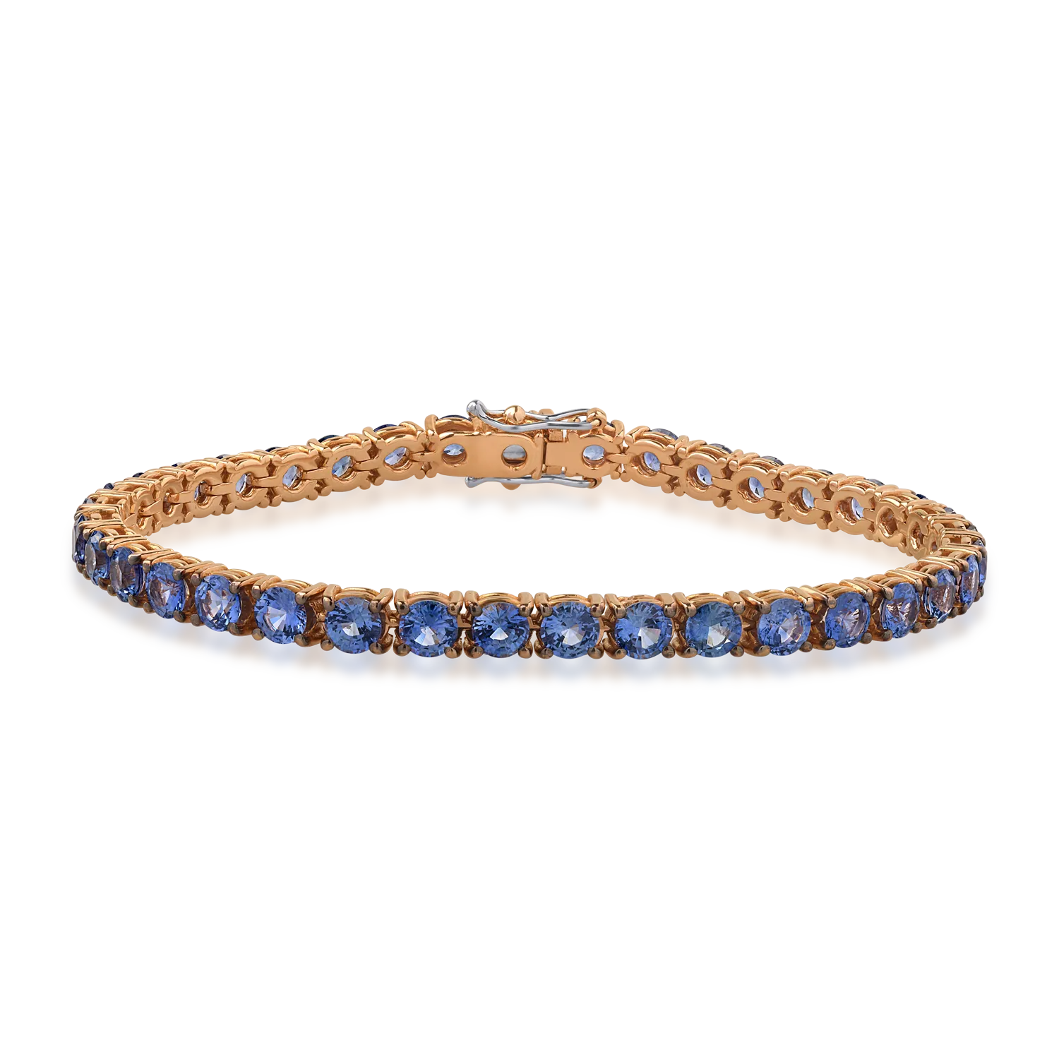 Bratara tennis din aur roz cu safire de 11.98ct