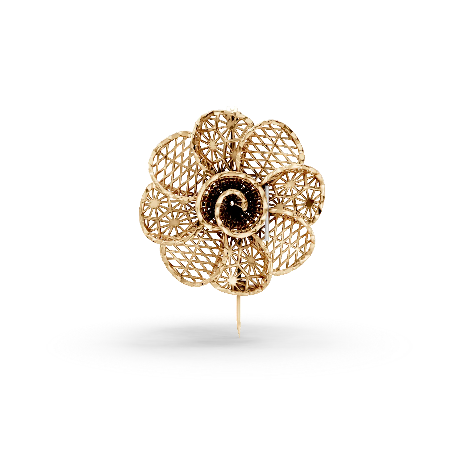 Brosa floare din aur galben