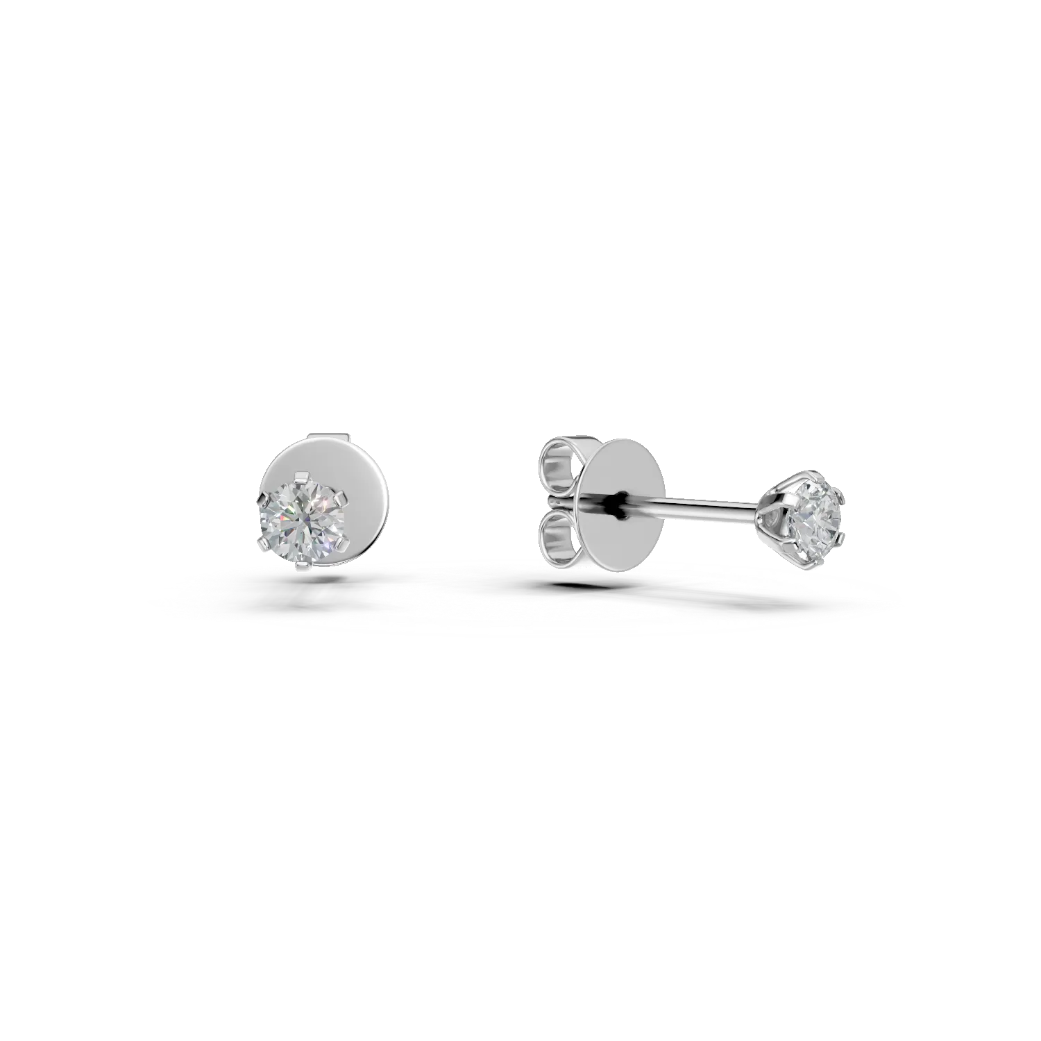 Cercei din aur alb cu diamante de 0.2ct