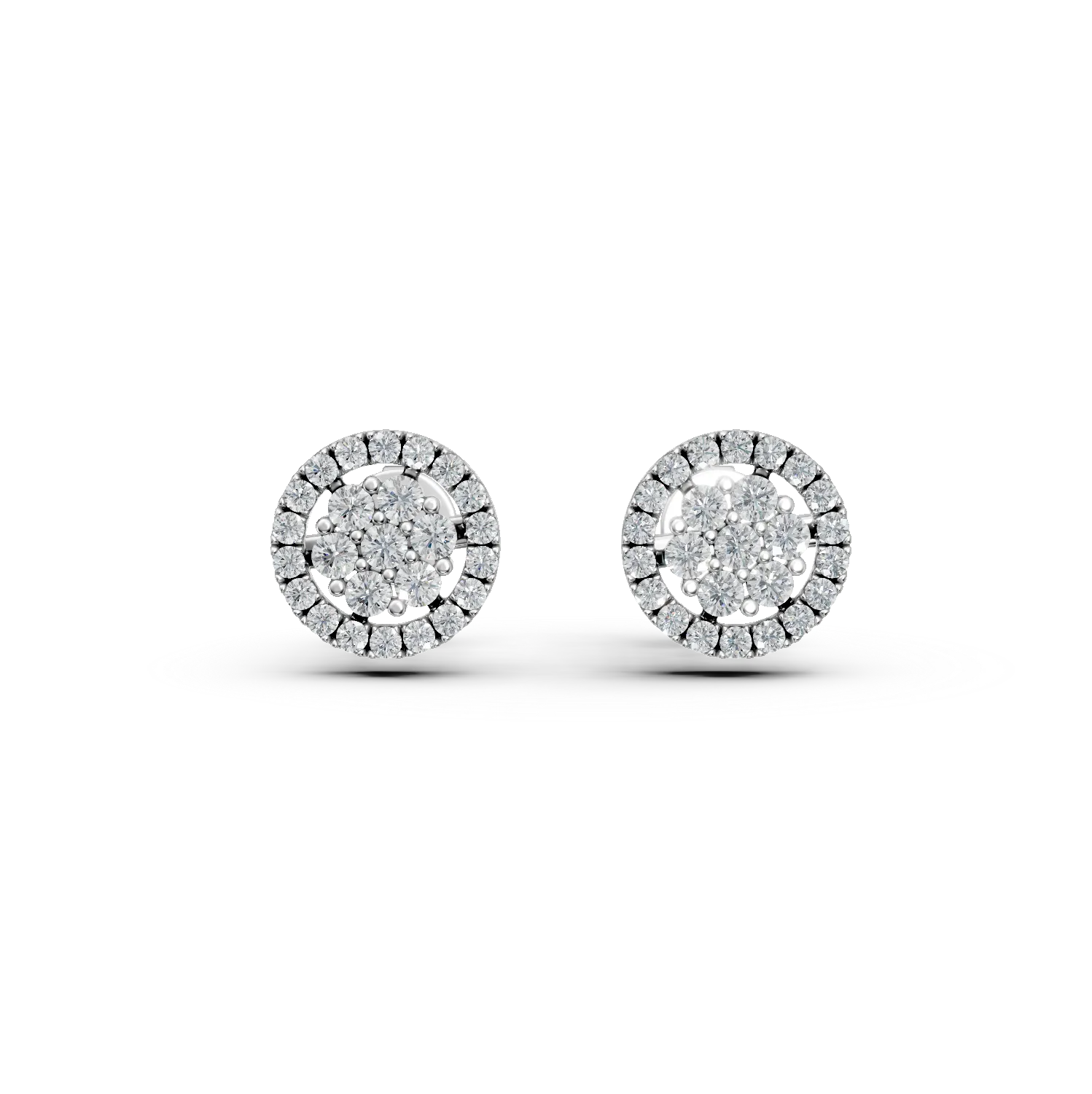 Cercei din aur alb cu diamante de 0.276ct