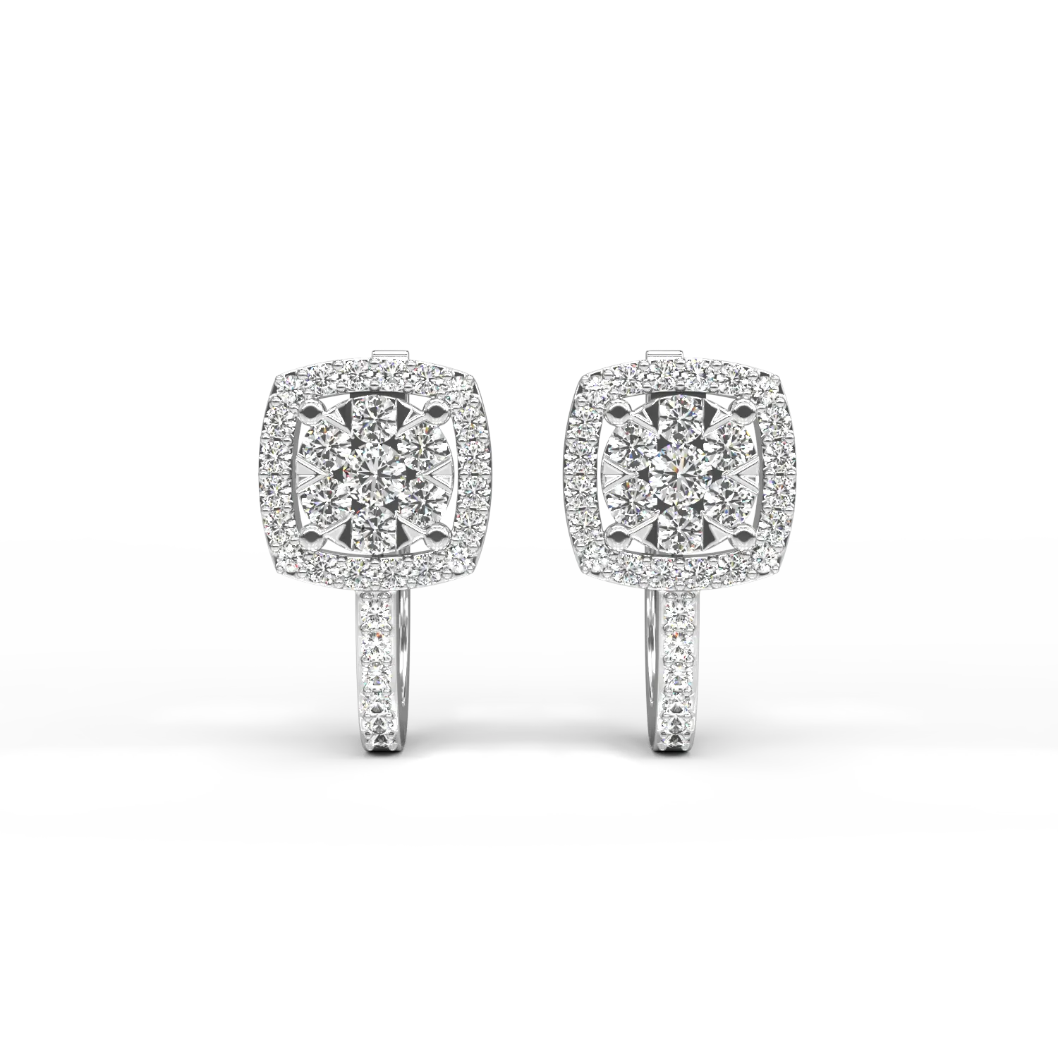 Cercei din aur alb cu diamante de 0.484ct