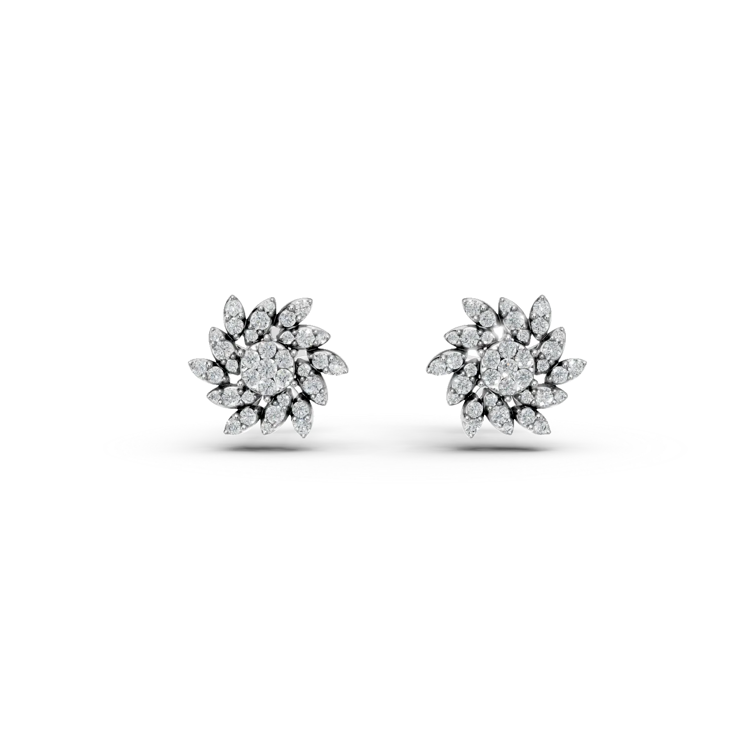 Cercei din aur alb cu diamante de 0.5ct
