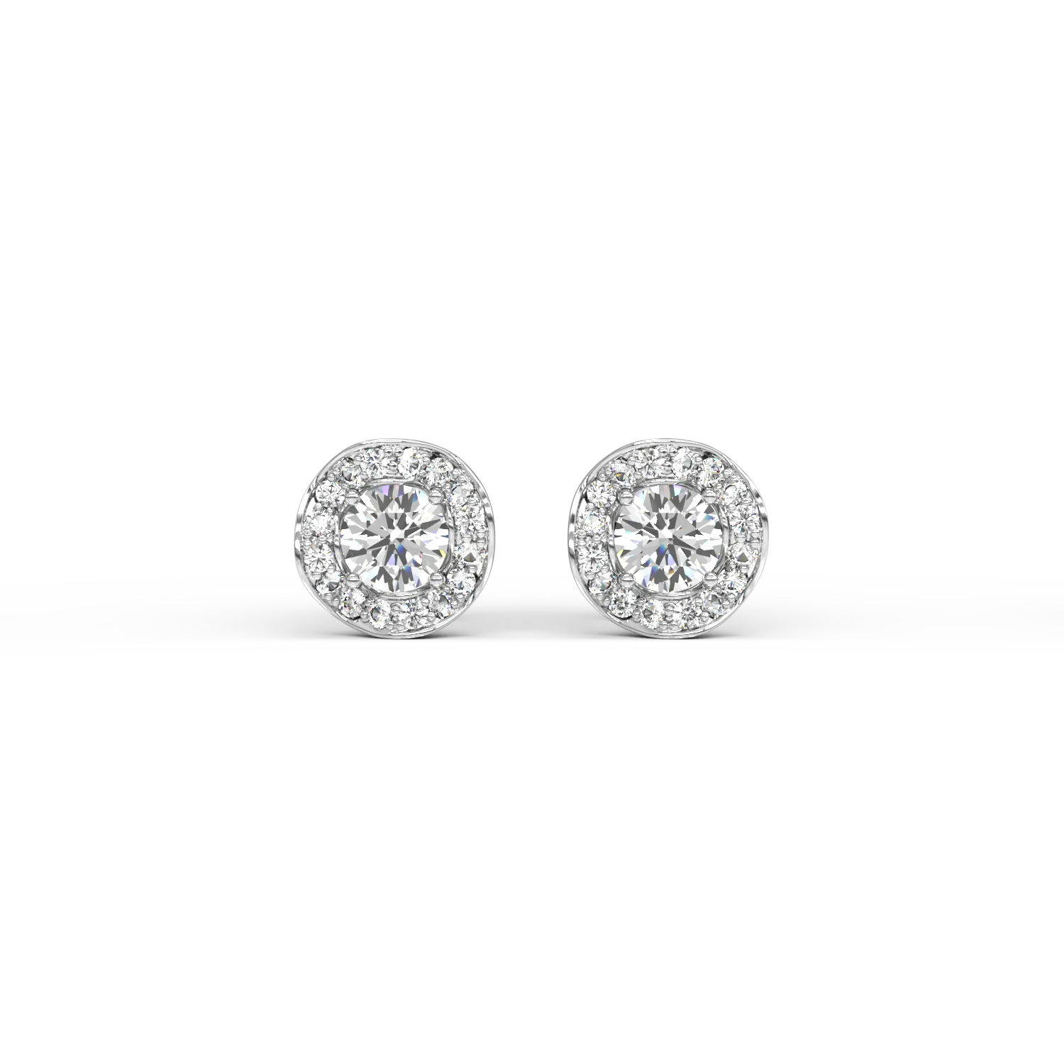 Cercei din aur alb cu diamante de 0.5ct