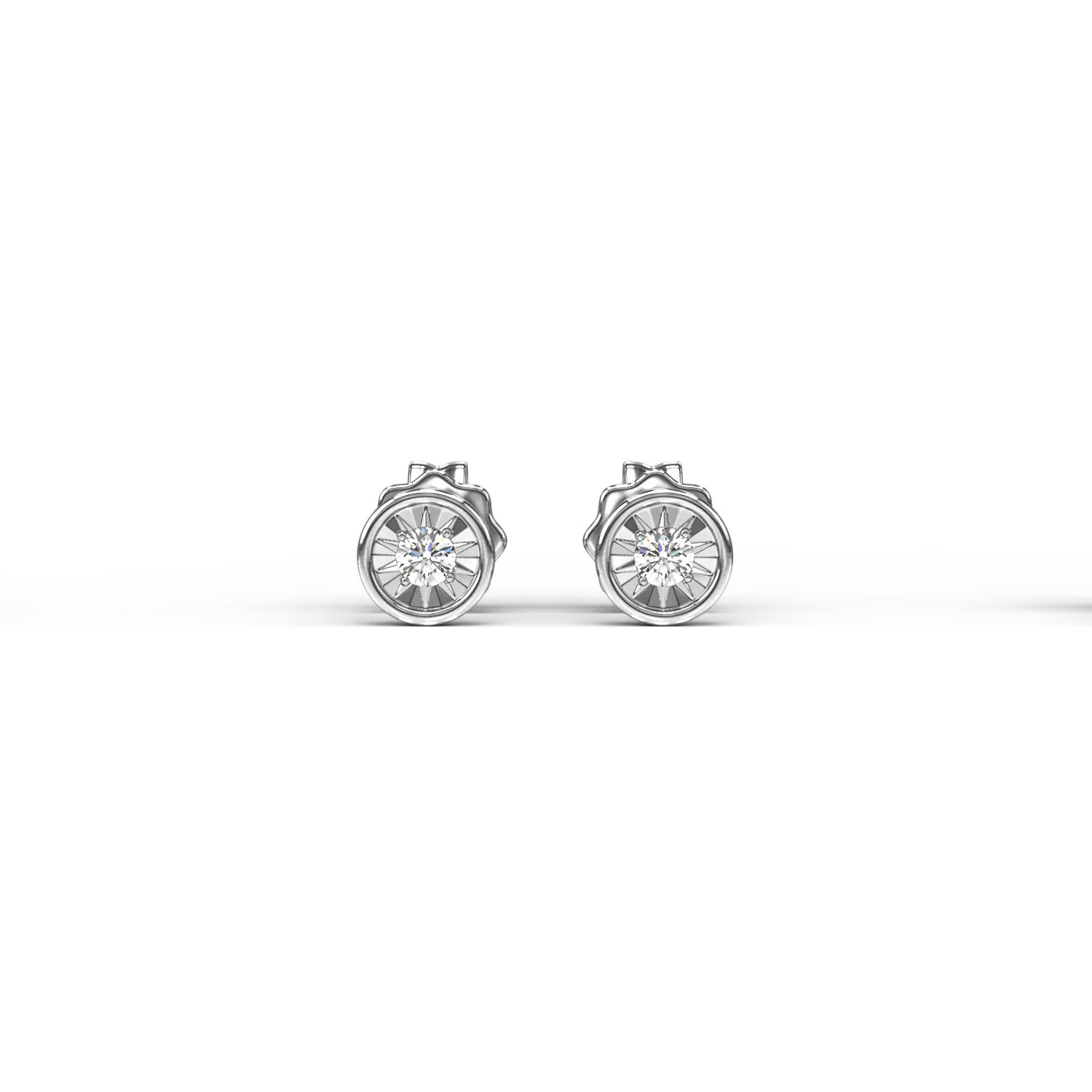Cercei din aur alb cu diamante de 0.07ct