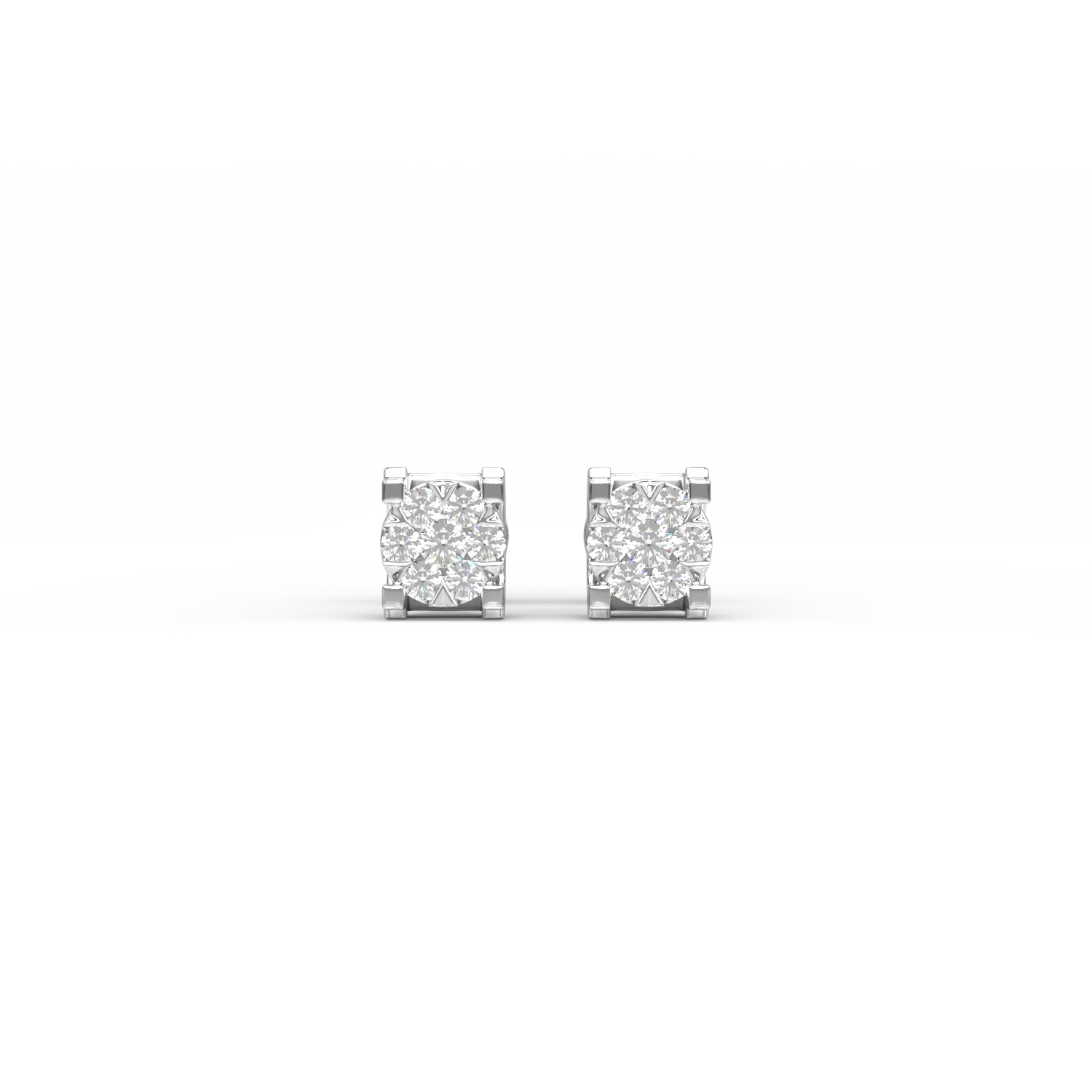 Cercei din aur alb cu diamante de 0.102ct