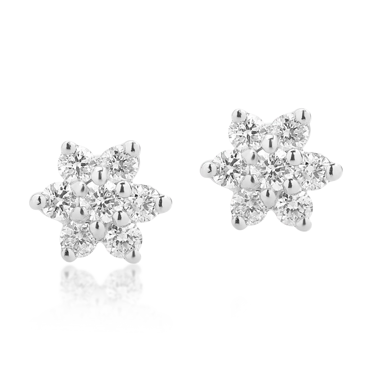 Cercei din aur alb cu diamante de 0.11ct