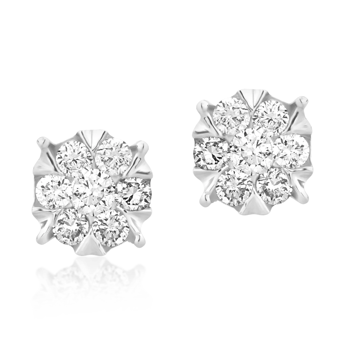 Cercei din aur alb cu diamante de 0.25ct