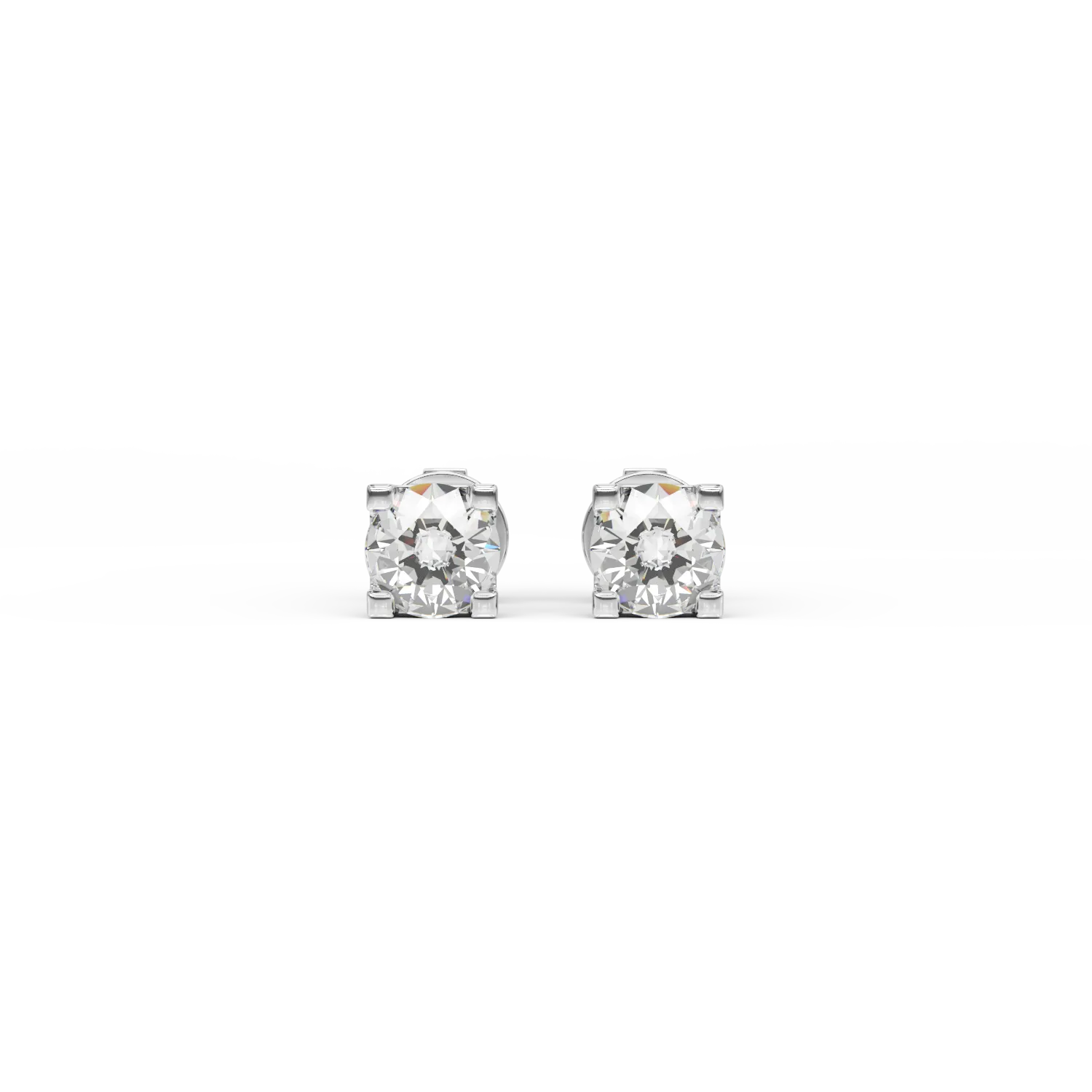 Cercei din aur alb cu diamante de 0.39ct