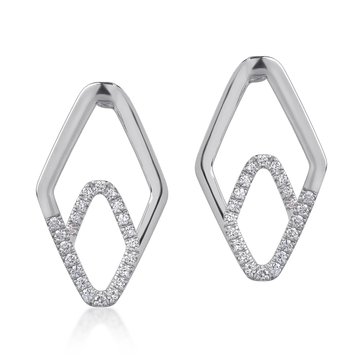 Cercei din aur alb cu diamante de 0.47ct