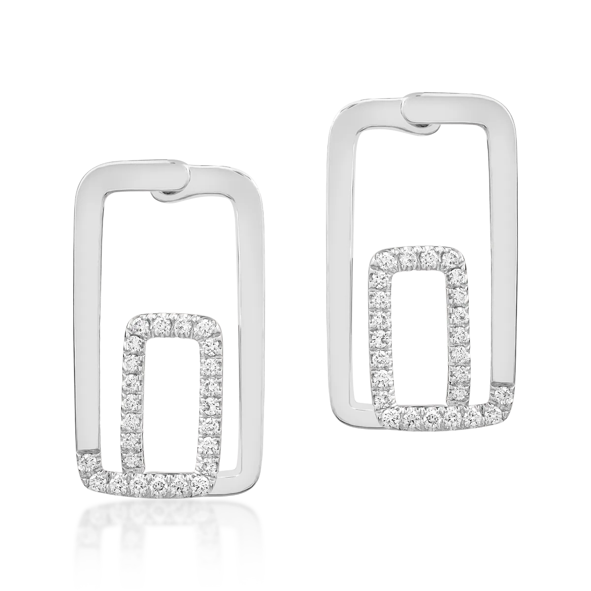 Cercei din aur alb cu diamante de 0.52ct