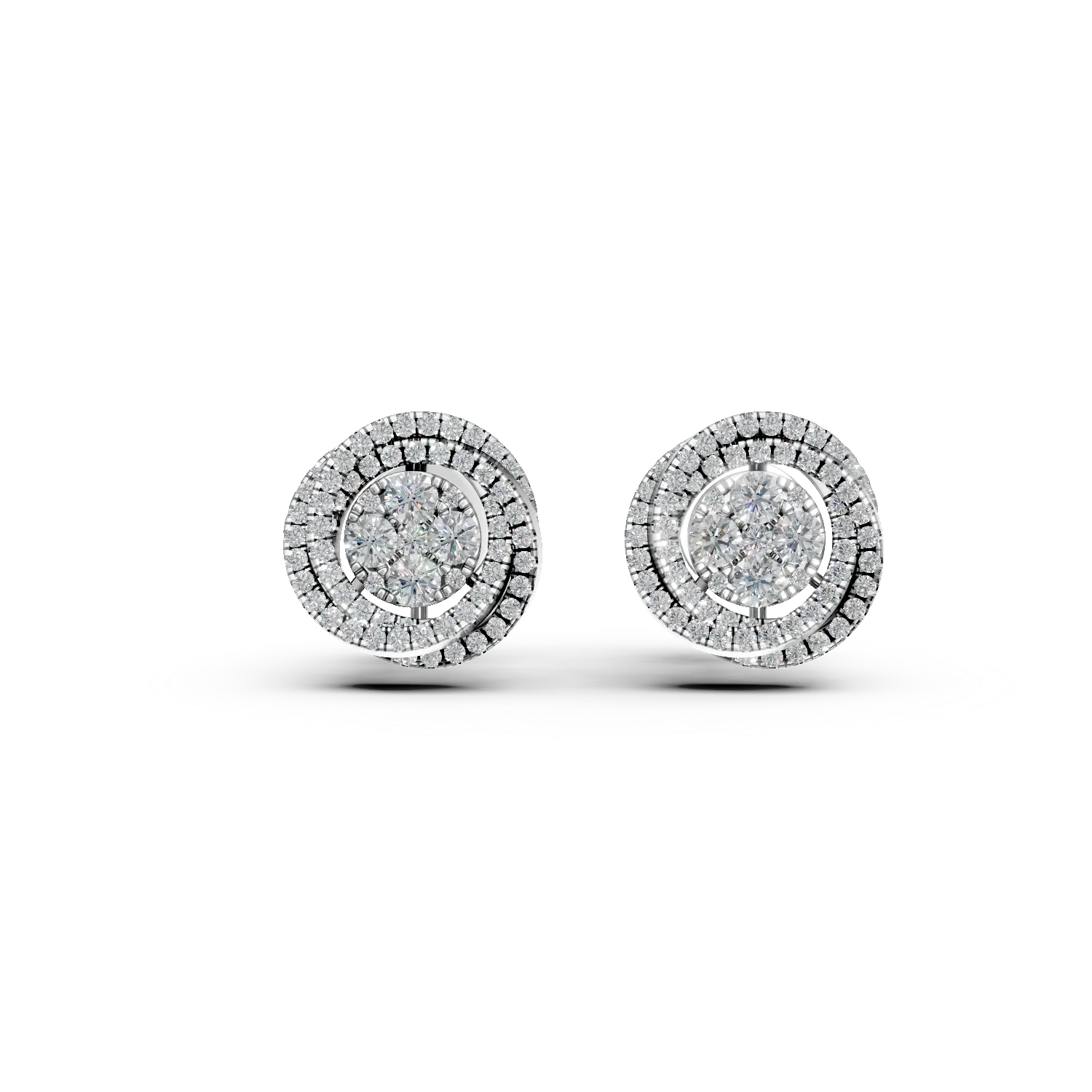 Cercei din aur alb cu diamante de 0.52ct