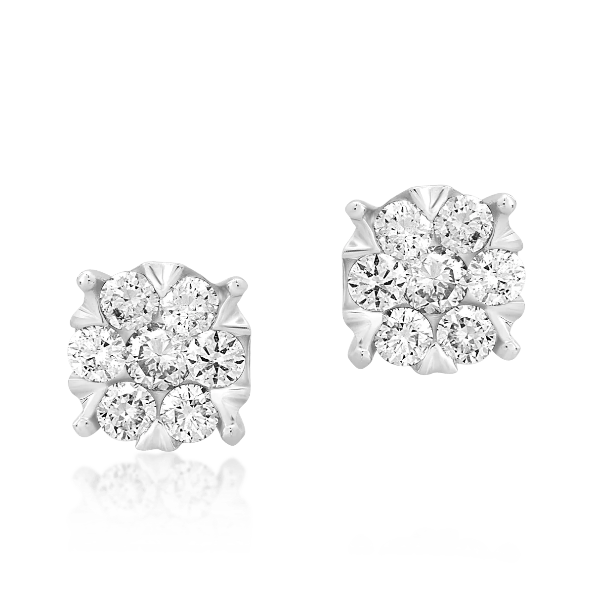Cercei din aur alb cu diamante de 0.5ct