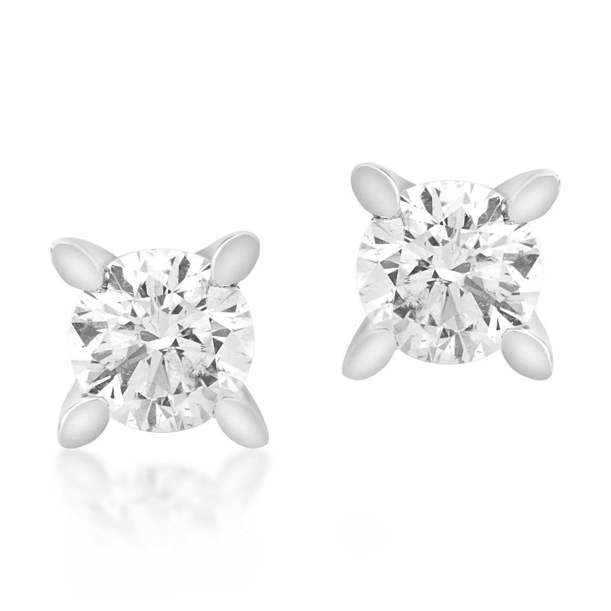 Cercei din aur alb cu diamante de 0.5ct
