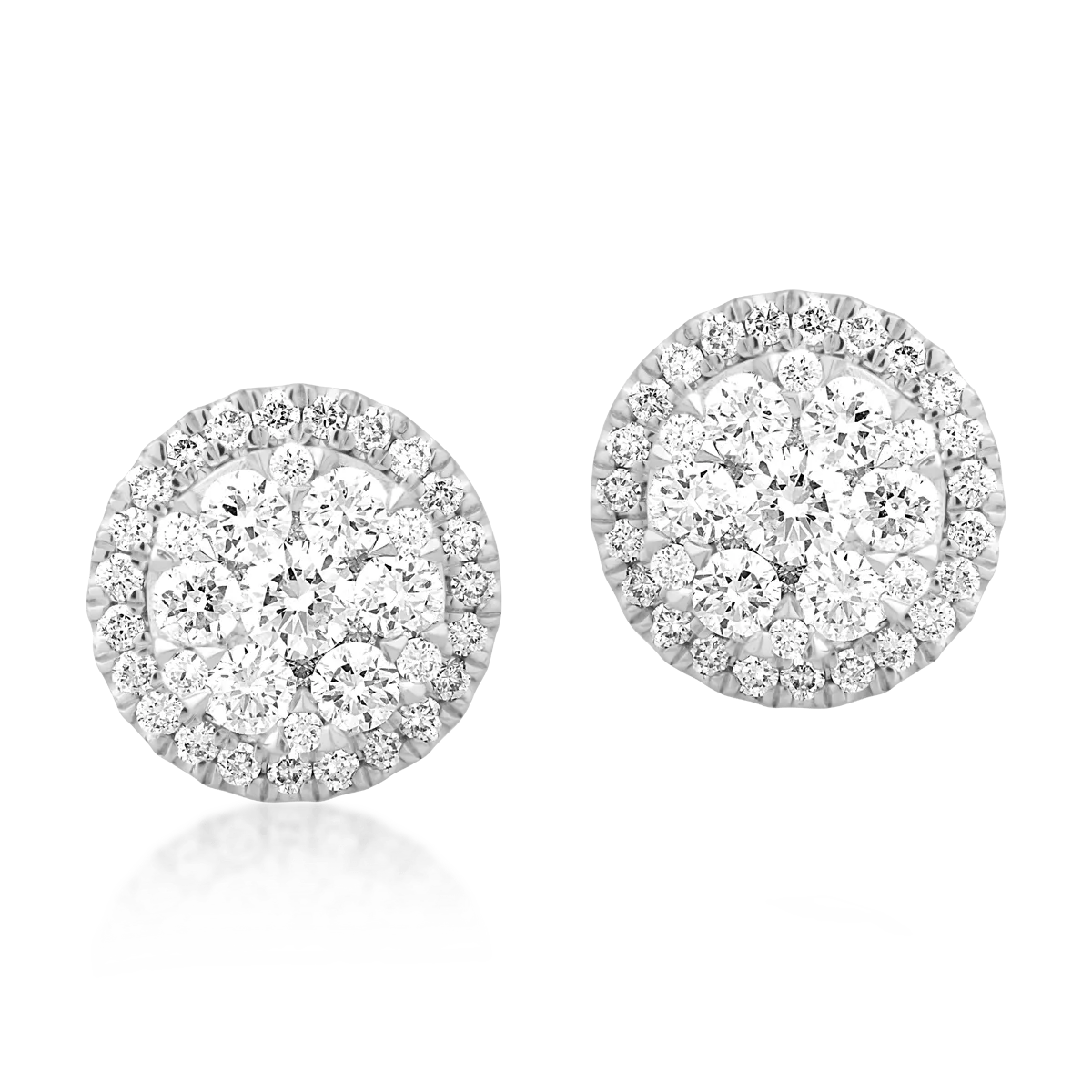 Cercei din aur alb cu diamante de 0.659ct