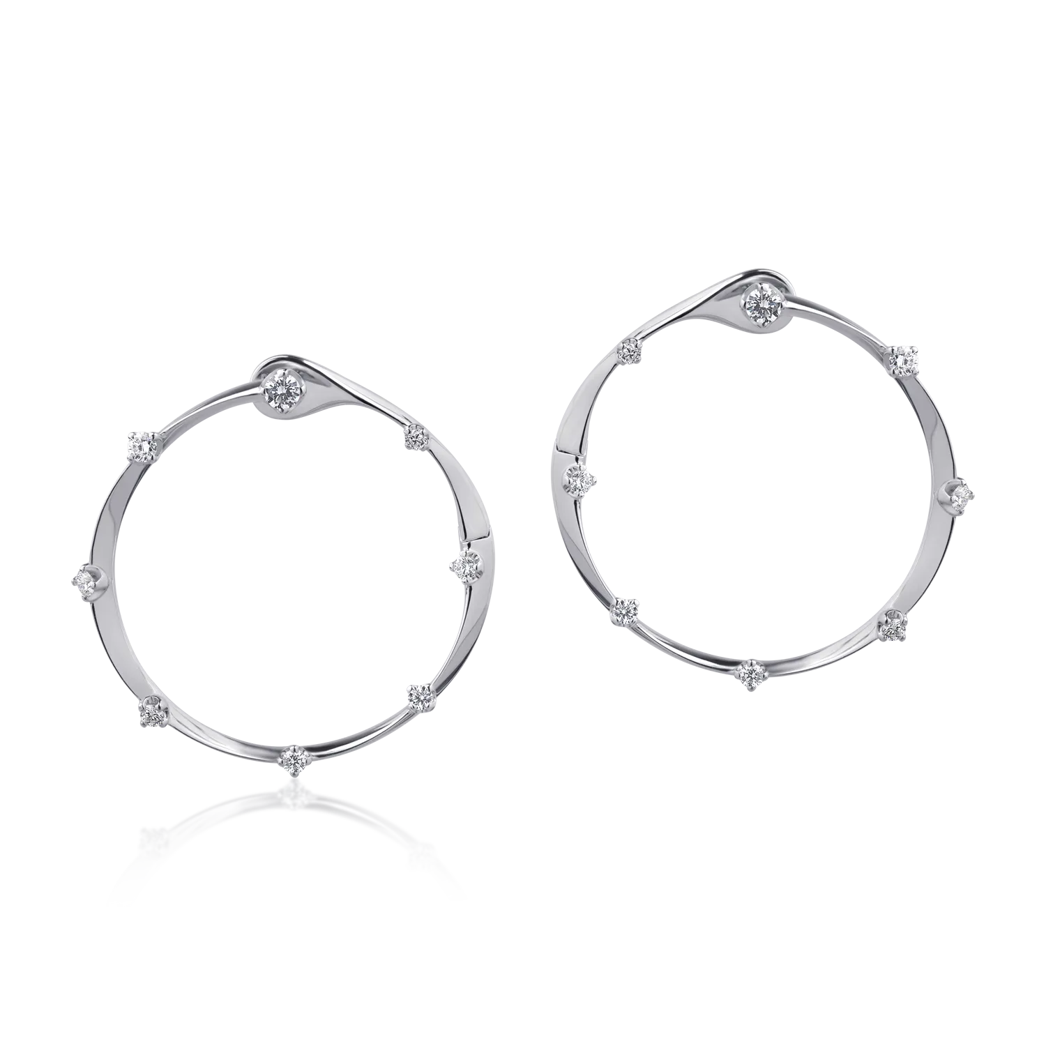 Cercei din aur alb cu diamante de 0.6ct