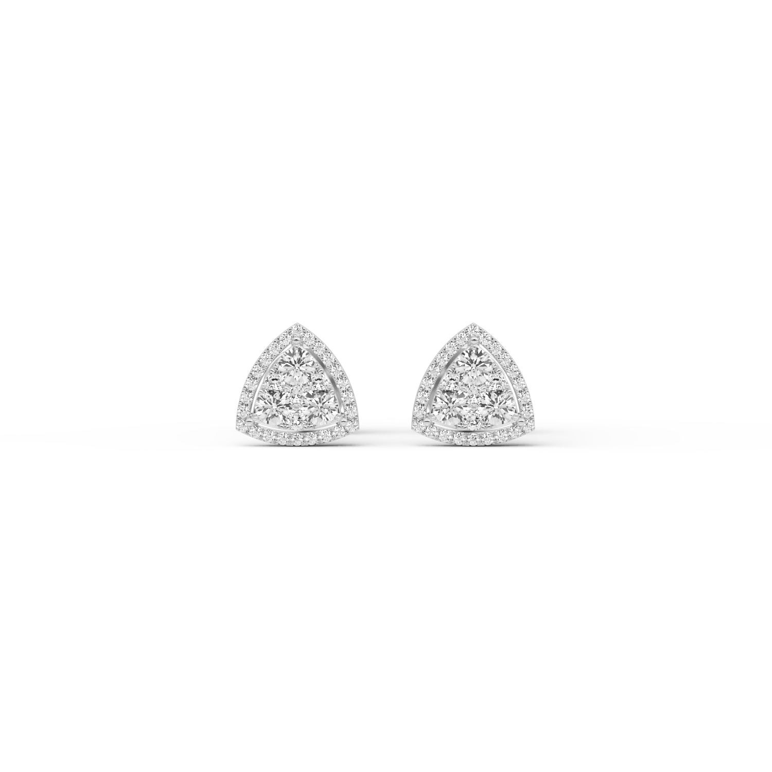 Cercei din aur alb cu diamante de 0.72ct