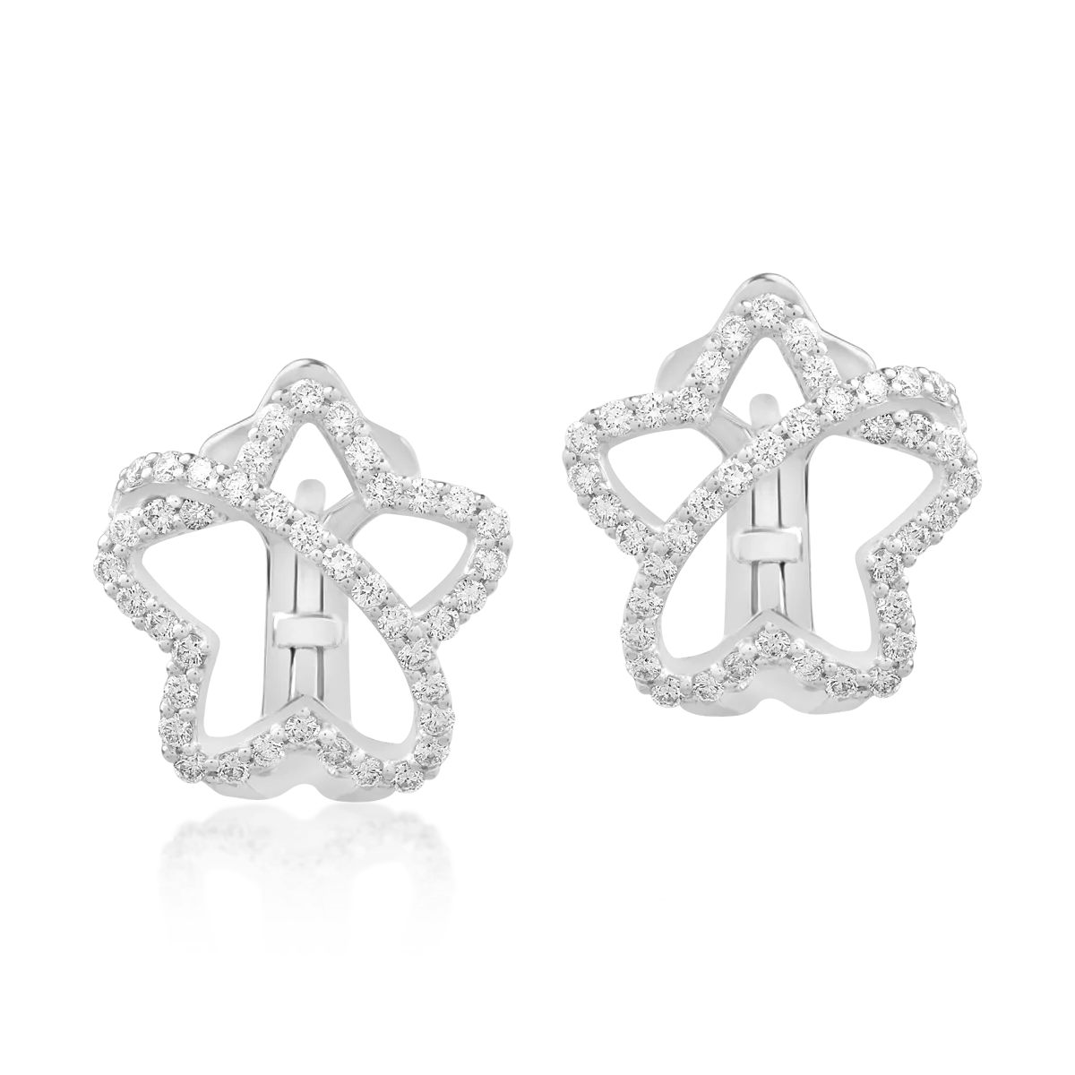 Cercei din aur alb cu diamante de 0.7ct
