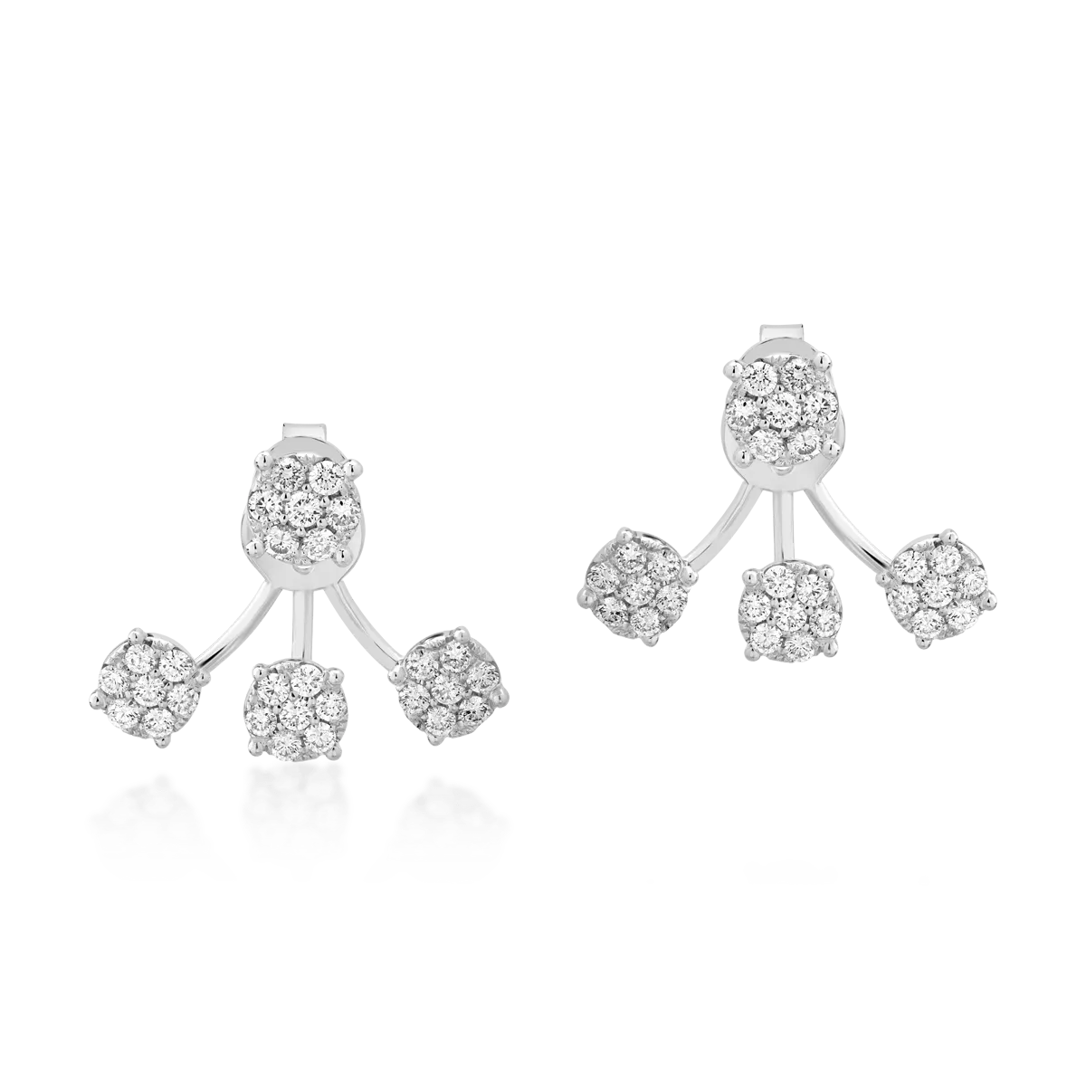 Cercei din aur alb cu diamante de 0.87ct
