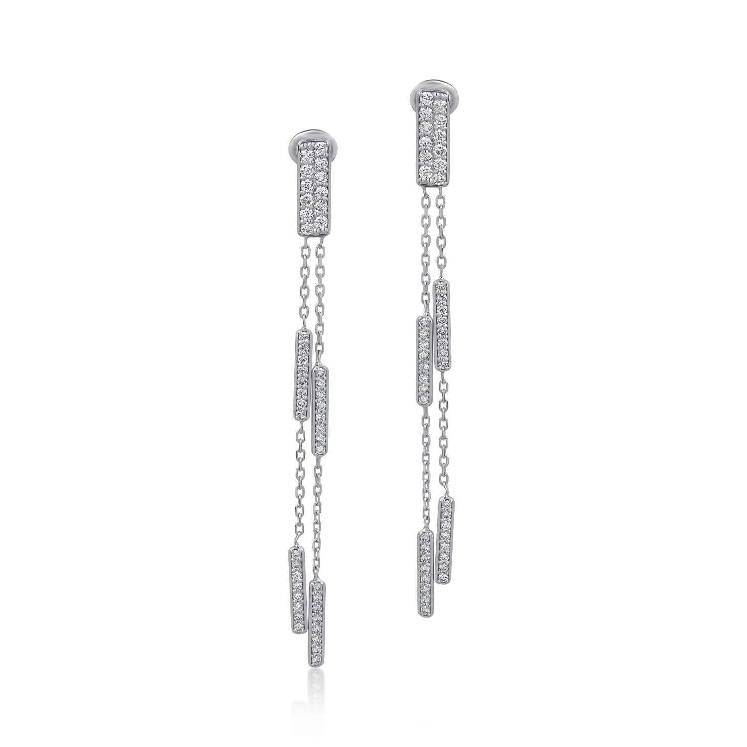 Cercei din aur alb cu diamante de 1.32ct