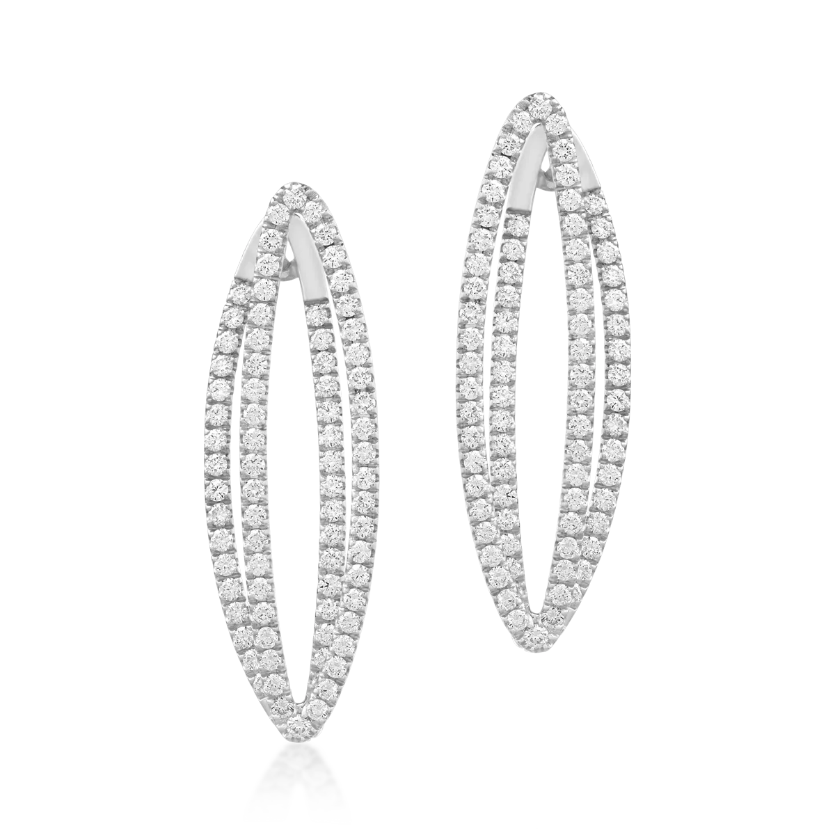 Cercei din aur alb cu diamante de 2.2ct