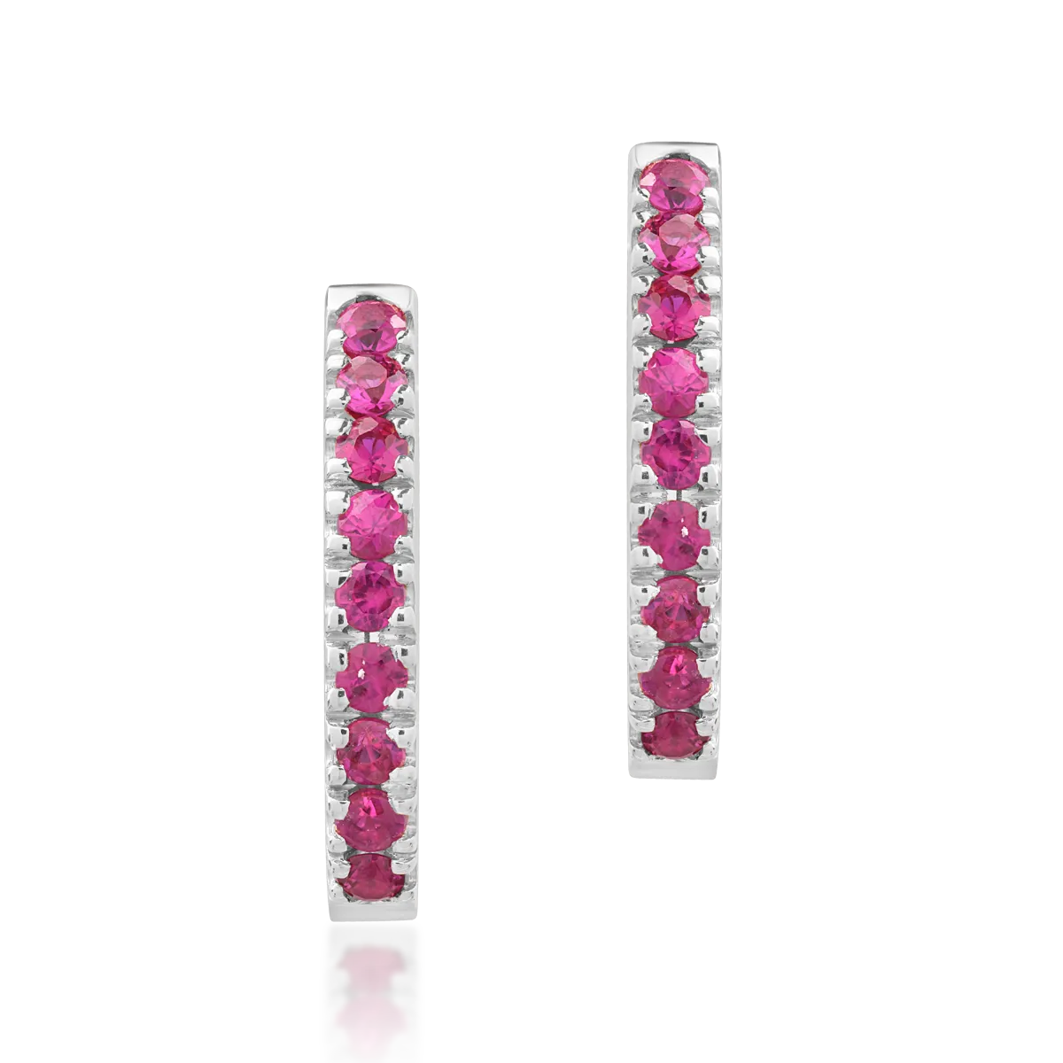 Cercei din aur alb cu rubine de 0.38ct