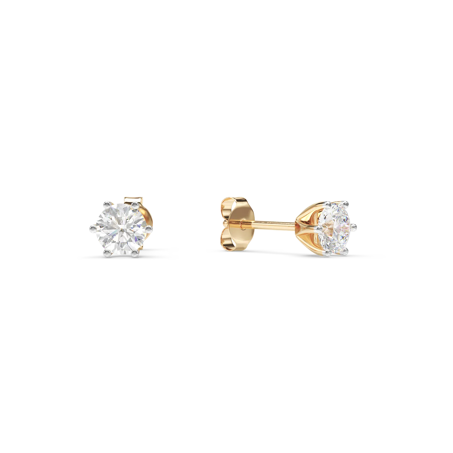 Cercei din aur galben cu diamante de 0.31ct