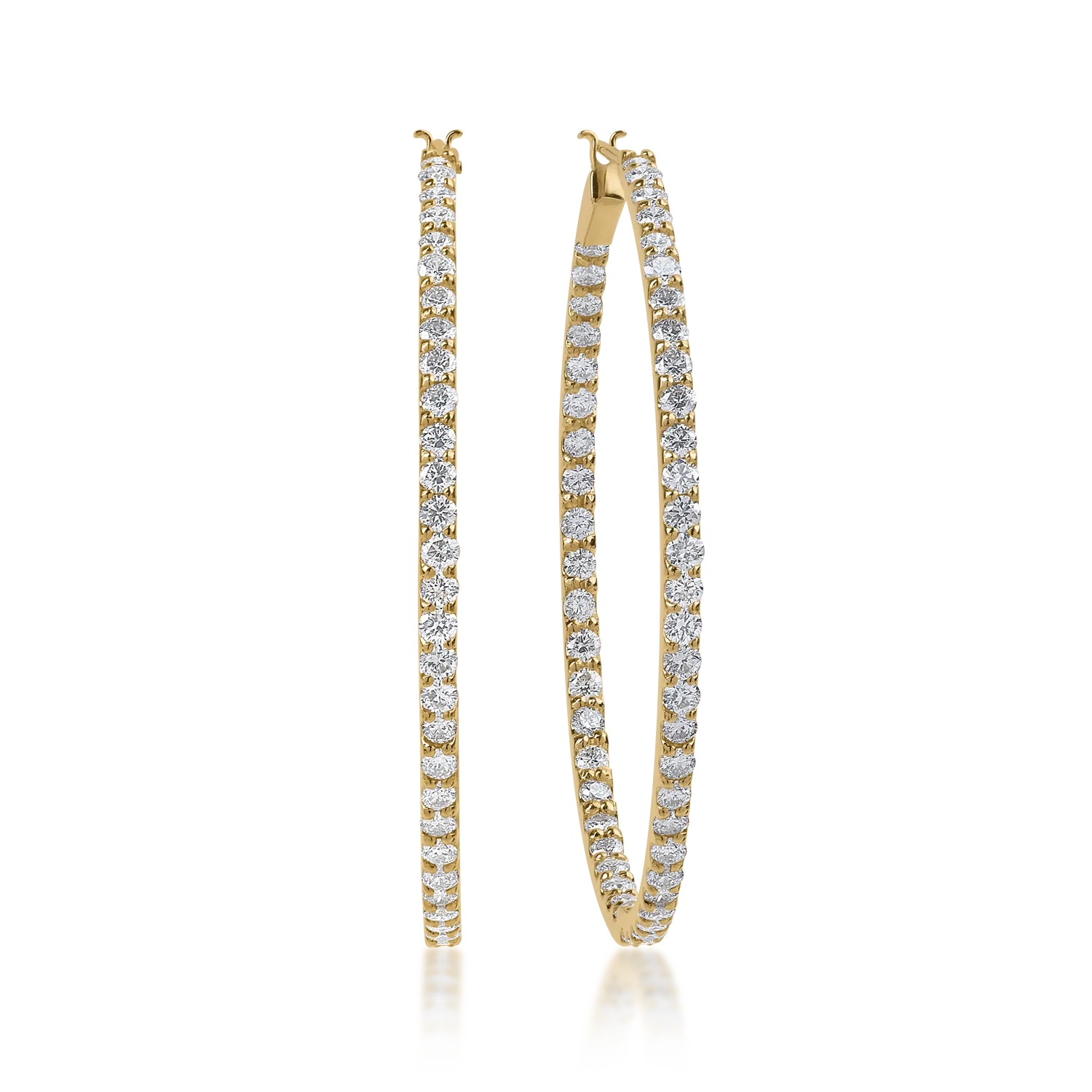 Cercei din aur galben cu diamante de 2ct 1 Cercei din aur galben cu diamante de 2ct