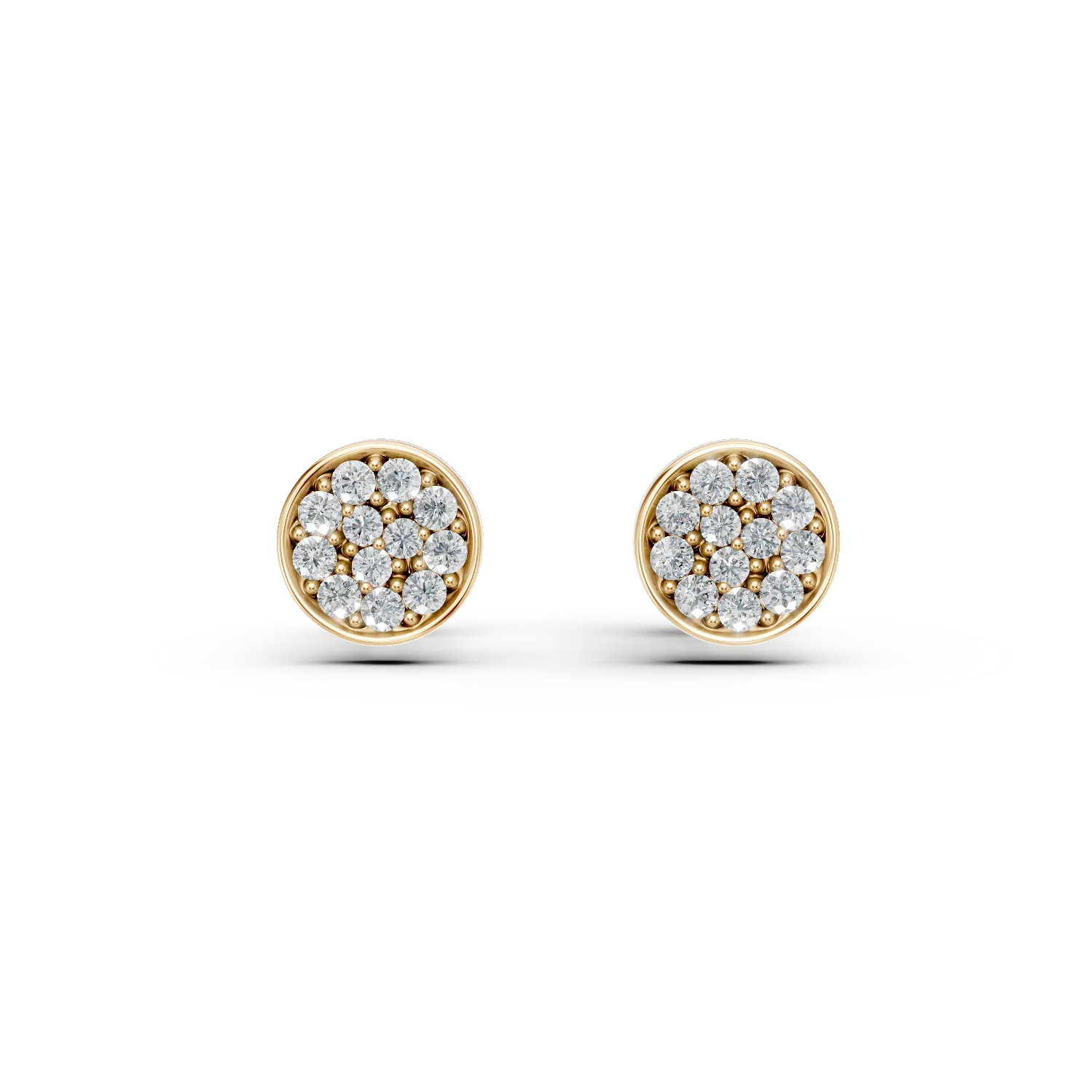 Cercei din aur galben cu diamante de 0.14ct