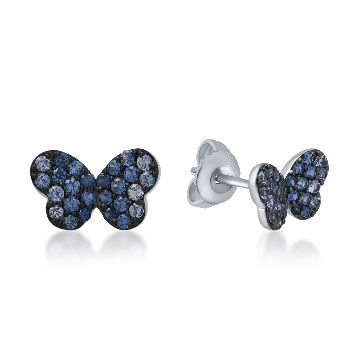 Cercei fluturasi din aur alb cu safire de 0.54ct 1 Cercei fluturasi din aur alb cu safire de 0.54ct