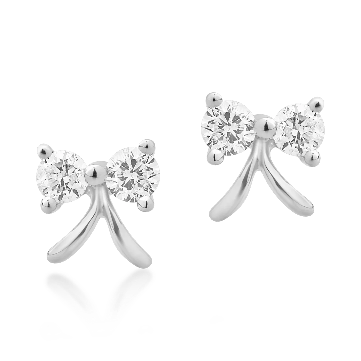 Cercei fundita din aur alb cu diamante de 0.117ct 1 Cercei fundita din aur alb cu diamante de 0.117ct