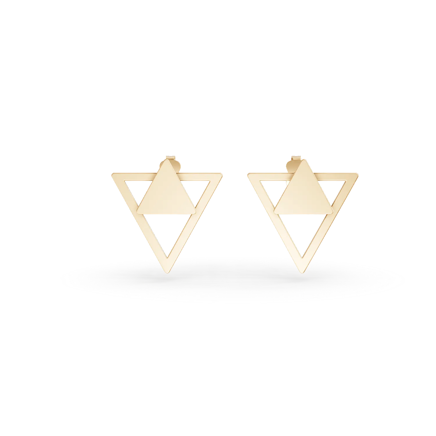 Cercei geometrici din aur galben 1 Cercei geometrici din aur galben