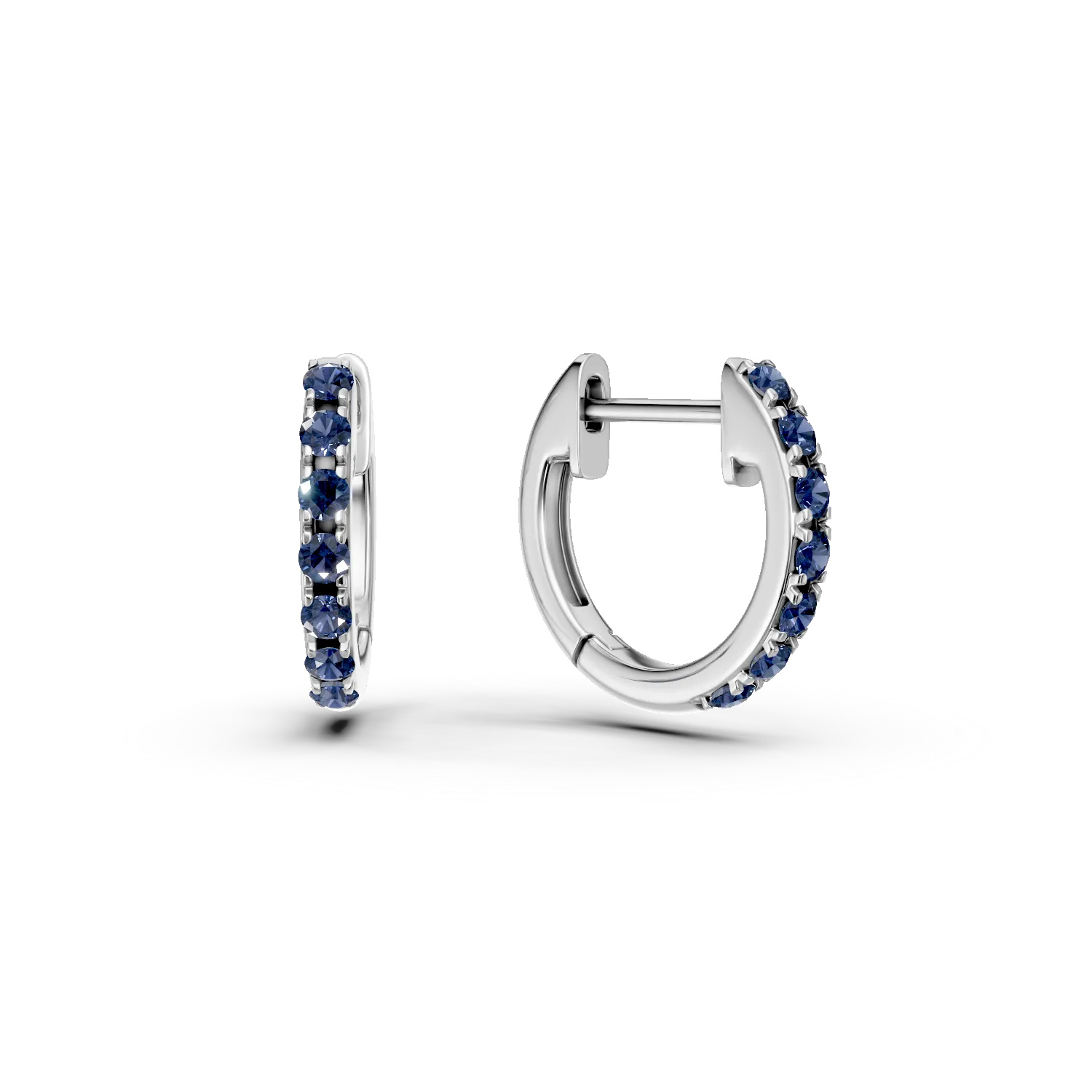Cercei hoop din aur alb cu safire de 0.1ct pentru copii 1 Cercei hoop din aur alb cu safire de 0.1ct pentru copii