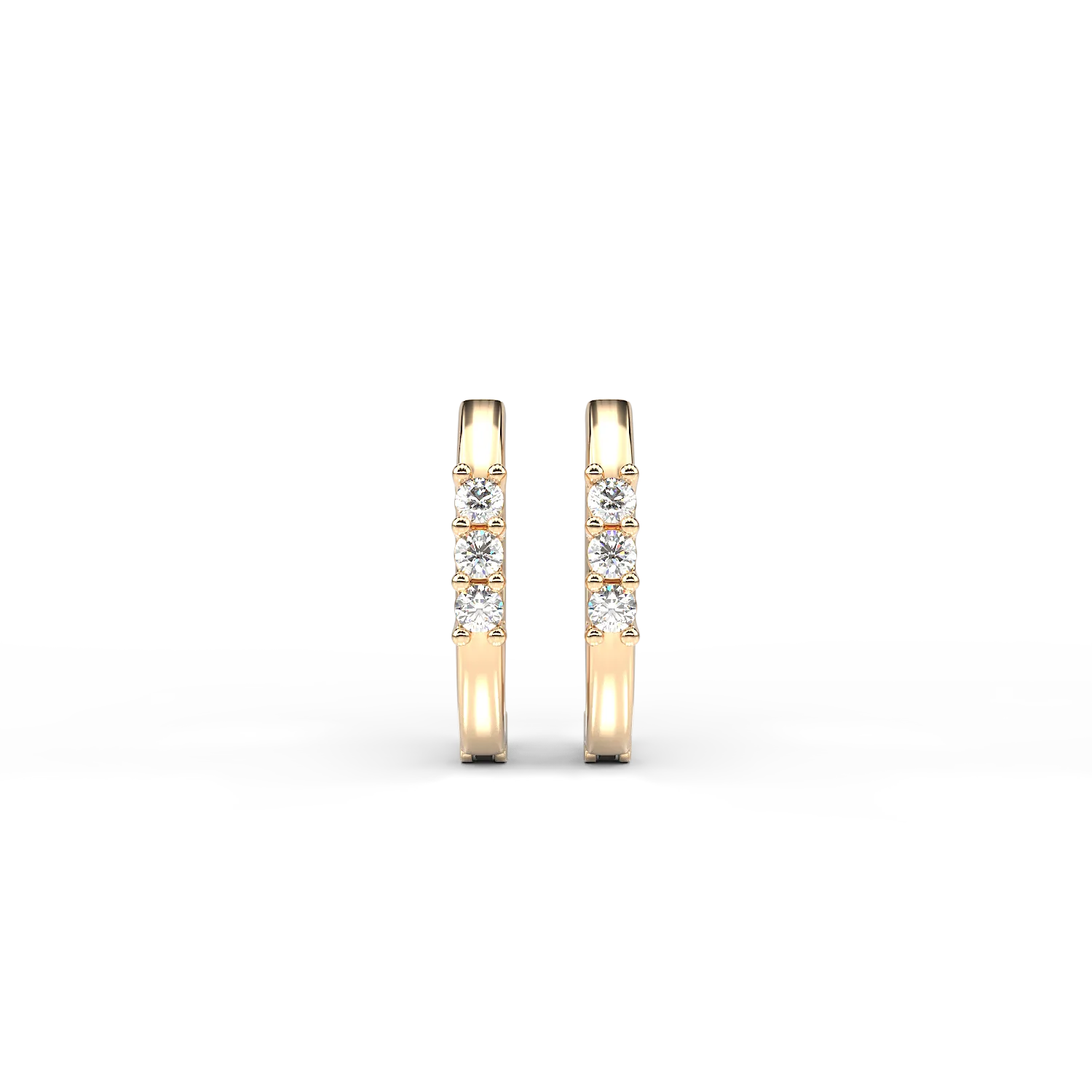 Cercei pentru copii din aur galben cu diamante de 0.05ct